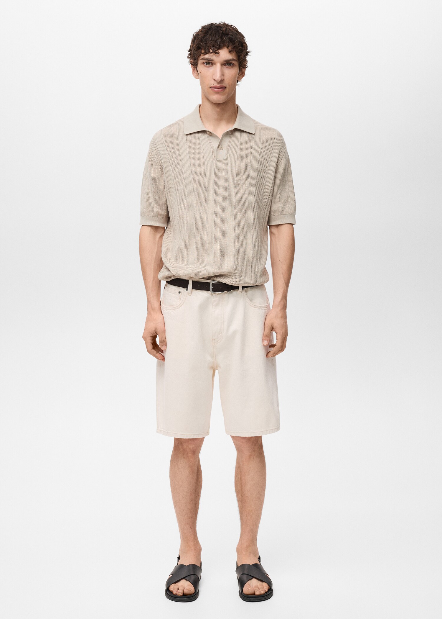 Denim relaxed-fit bermuda shorts - General plane