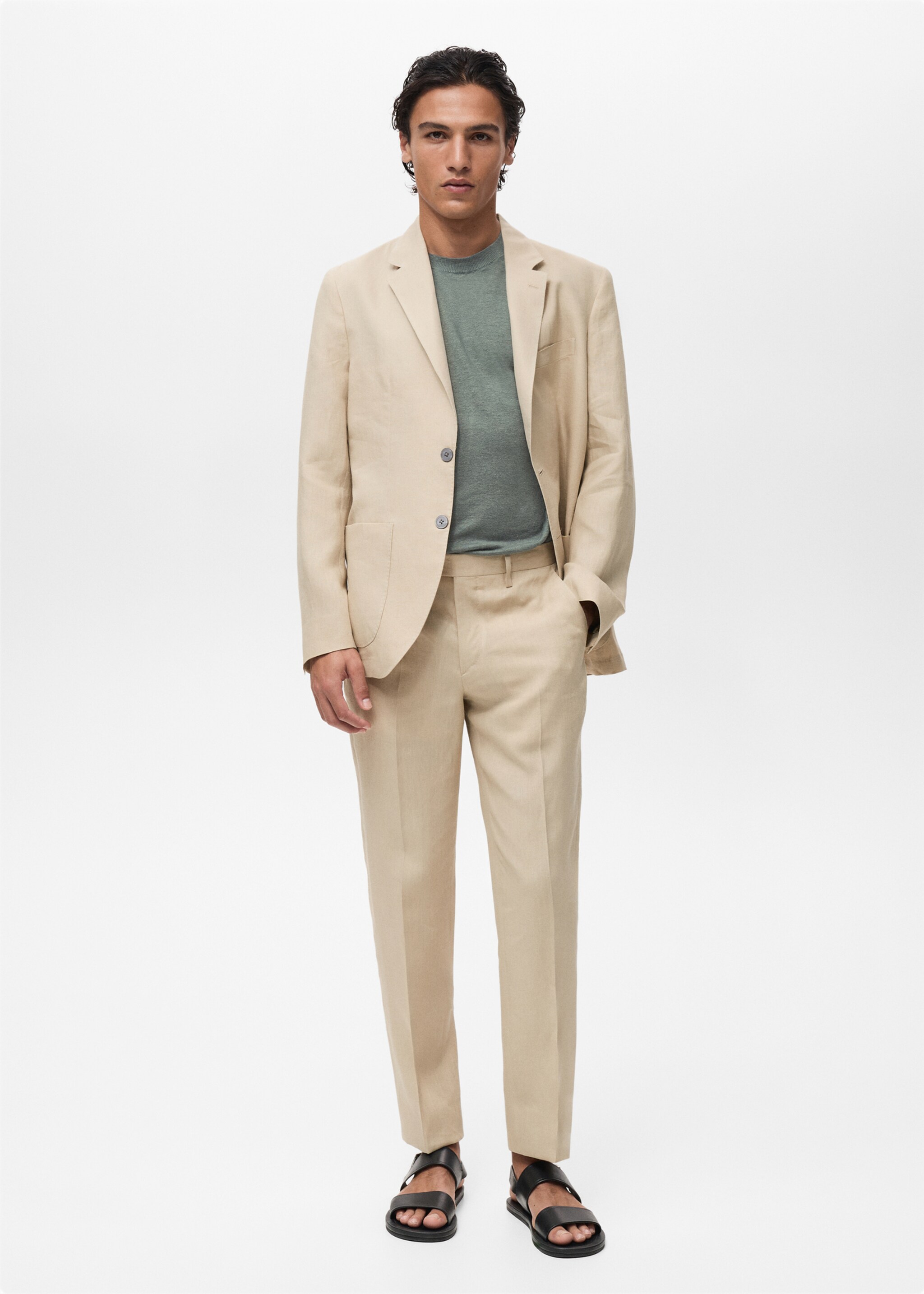 Pantalón 100% lino slim fit - Plano general
