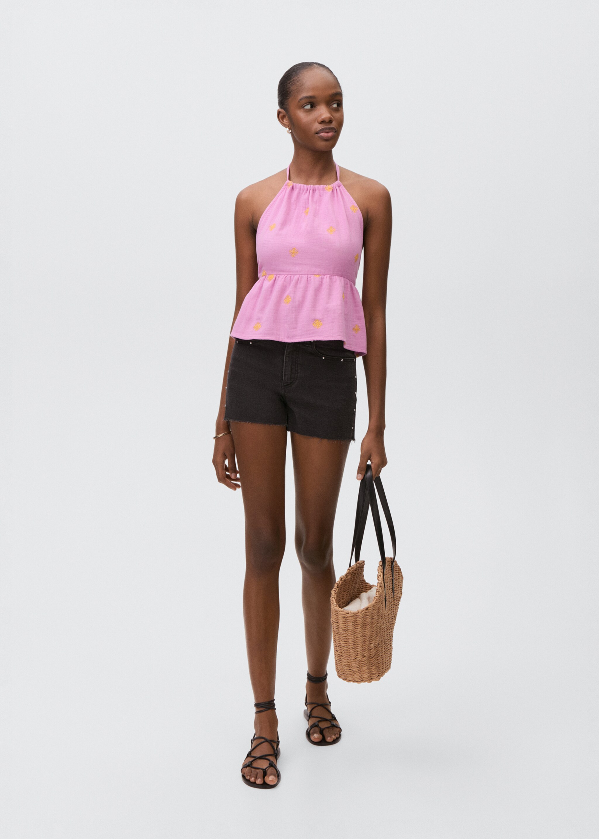 Halter top with open back - General plane