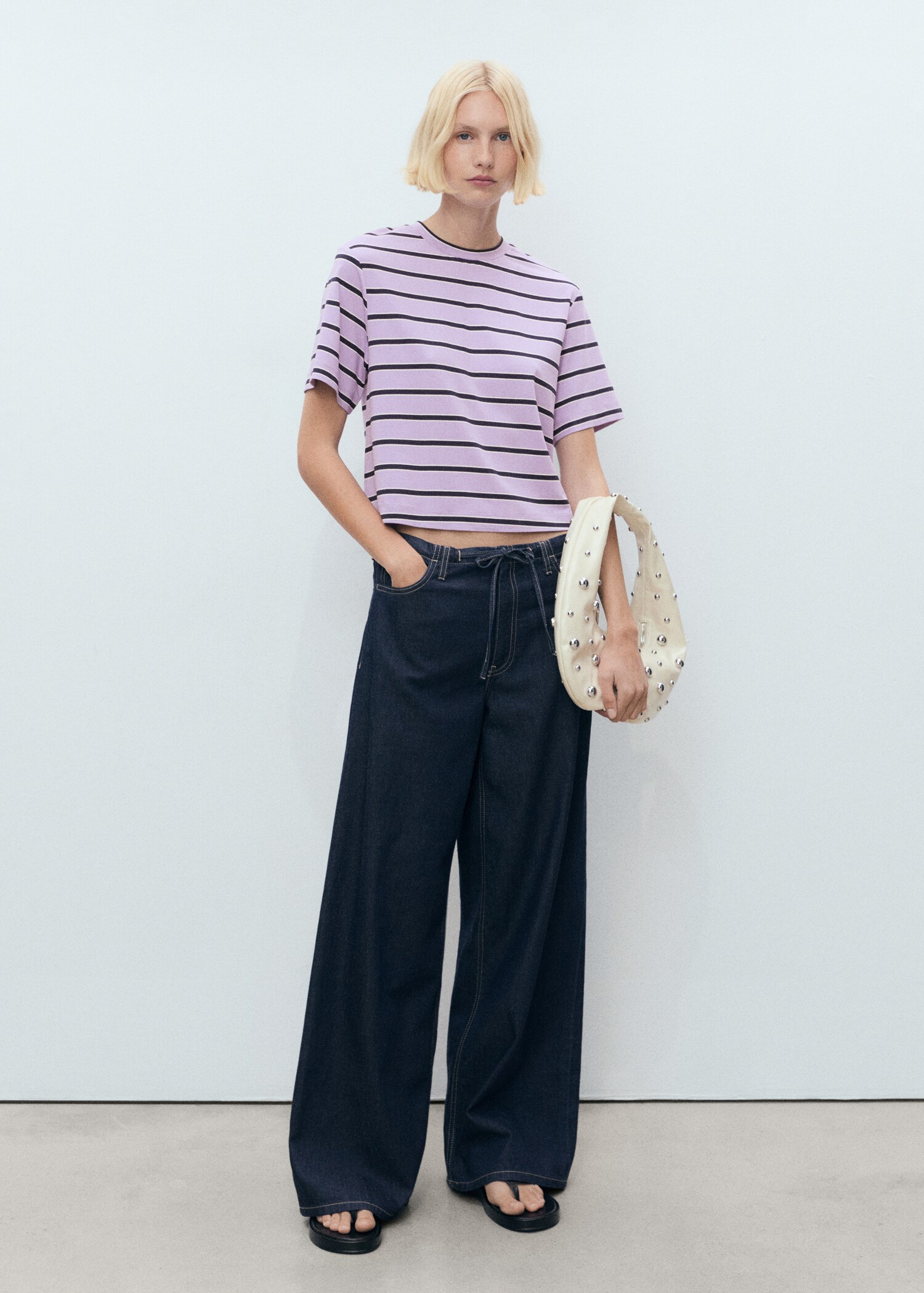 Gestreiftes Oversized-T-Shirt - Allgemeine Ansicht