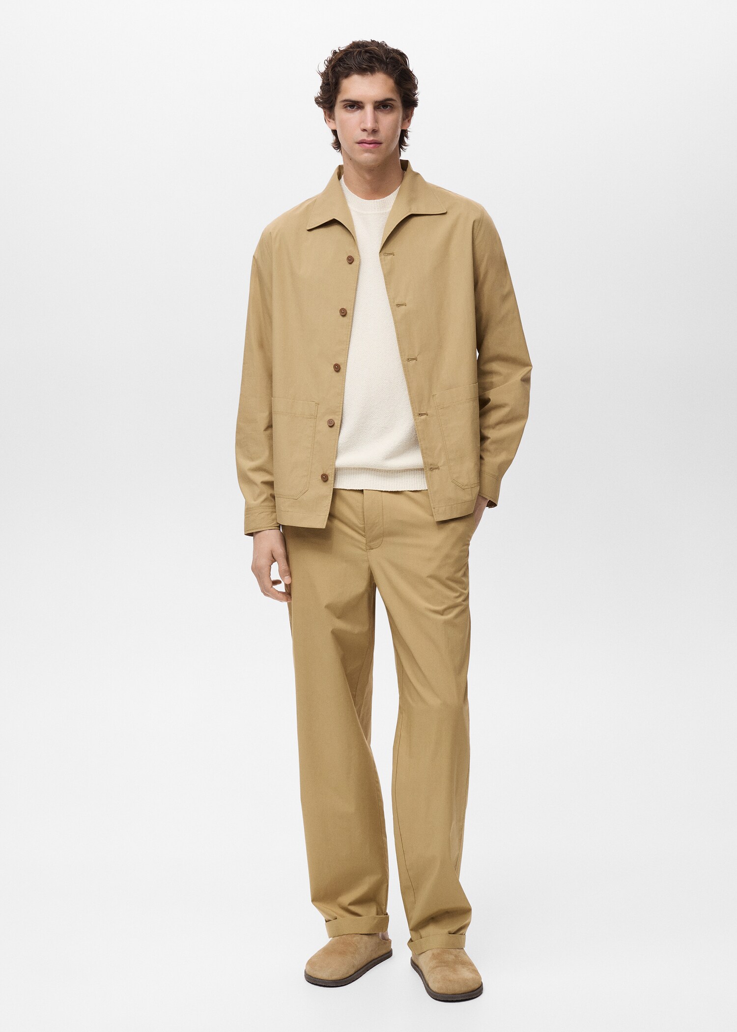 100% straight-fit cotton trousers - General plane