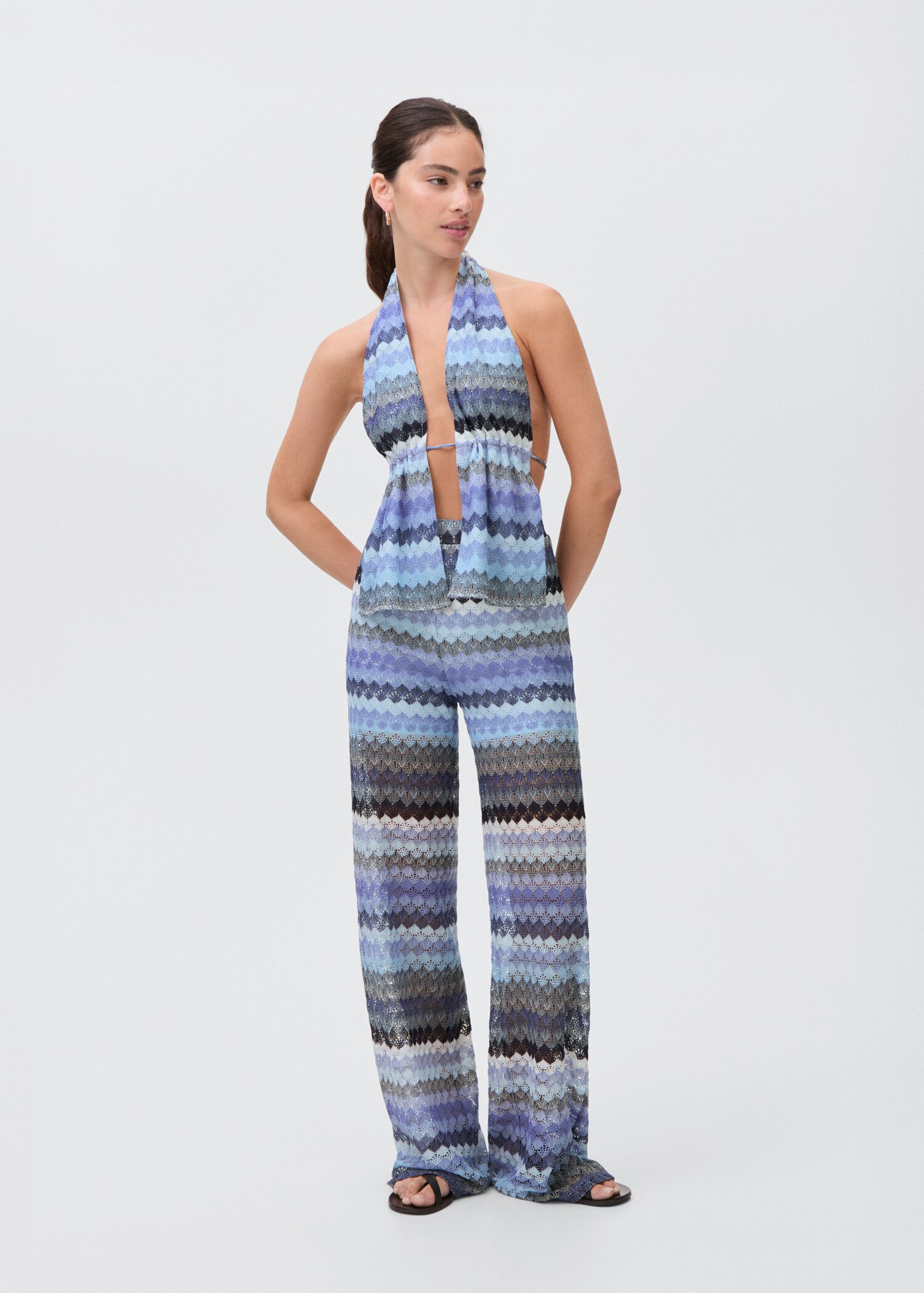 Openwork zig-zag knitted top - General plane