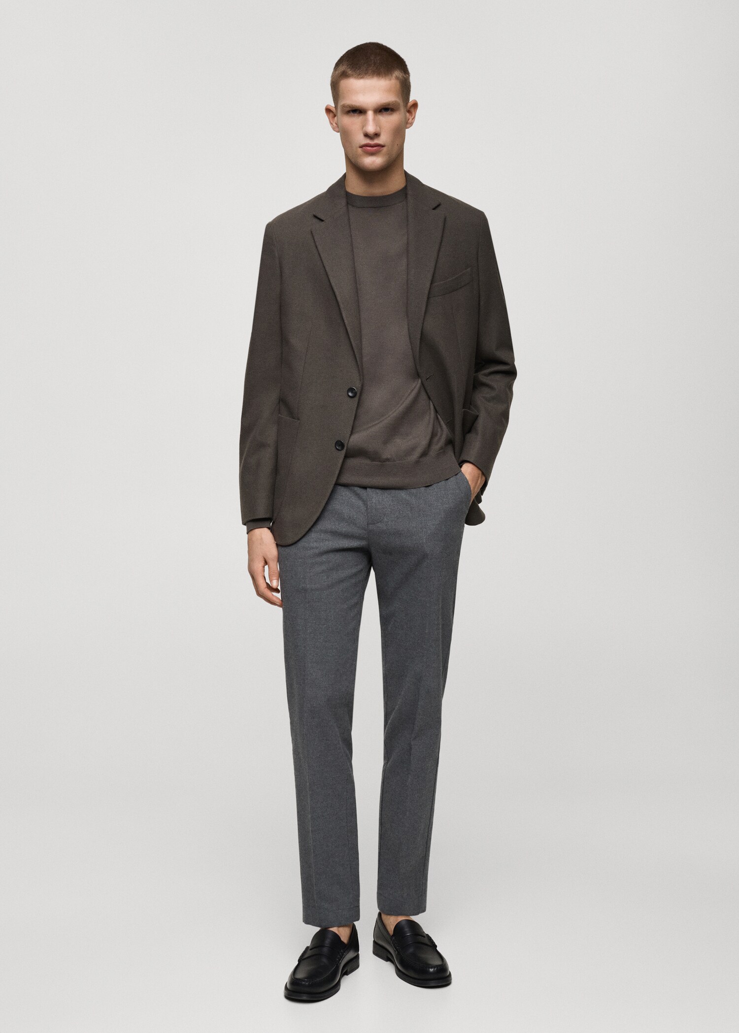 Regular-fit flannel trousers - General plane