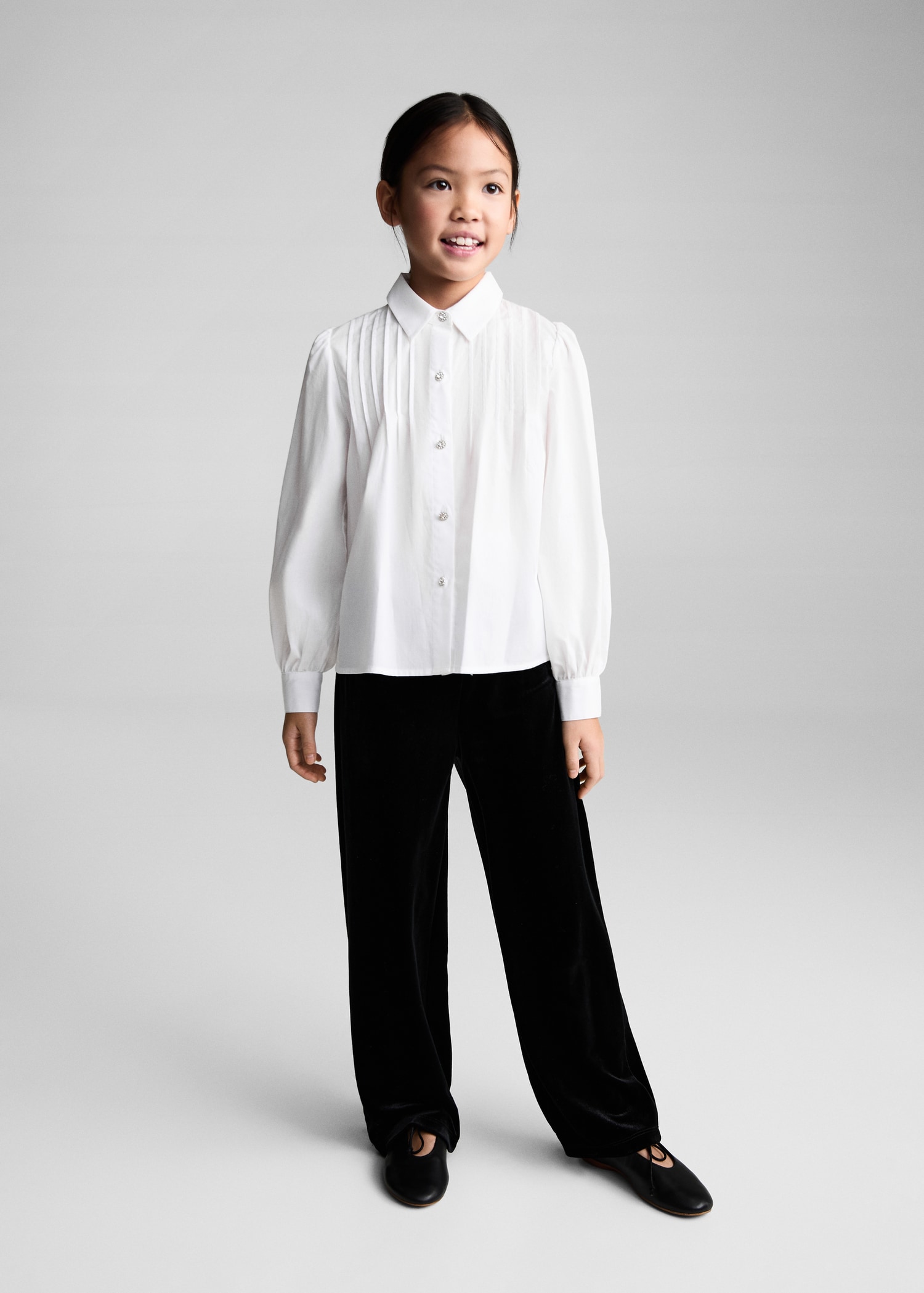 Camisa algodón botones joya - Plano general