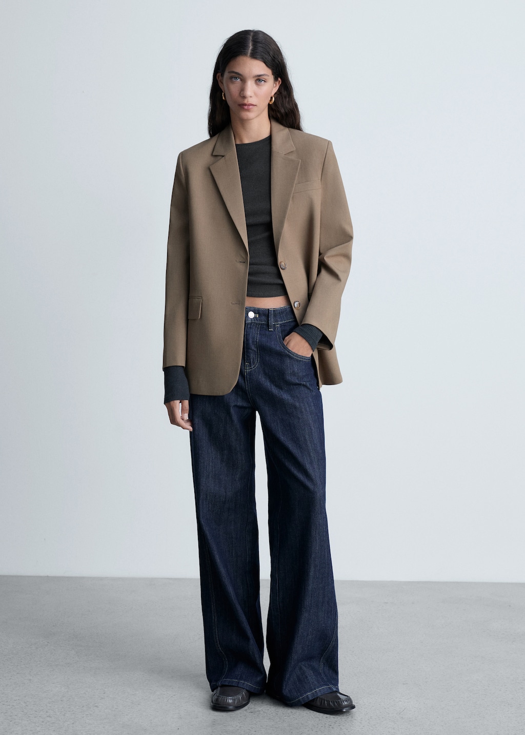 Ribbed long-sleeved t-shirt - Women | MANGO USA