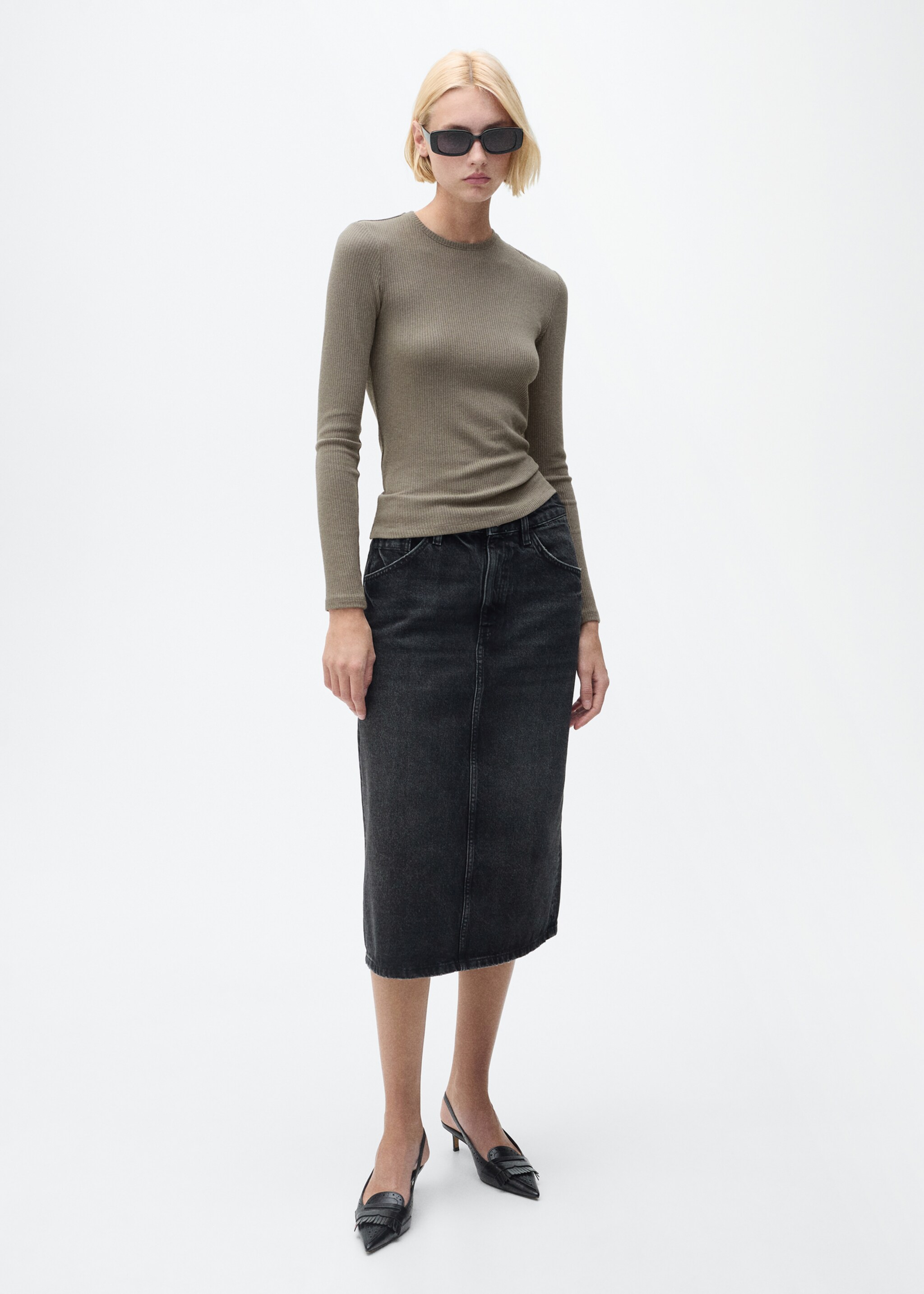 Ribbed long-sleeved t-shirt - General plane