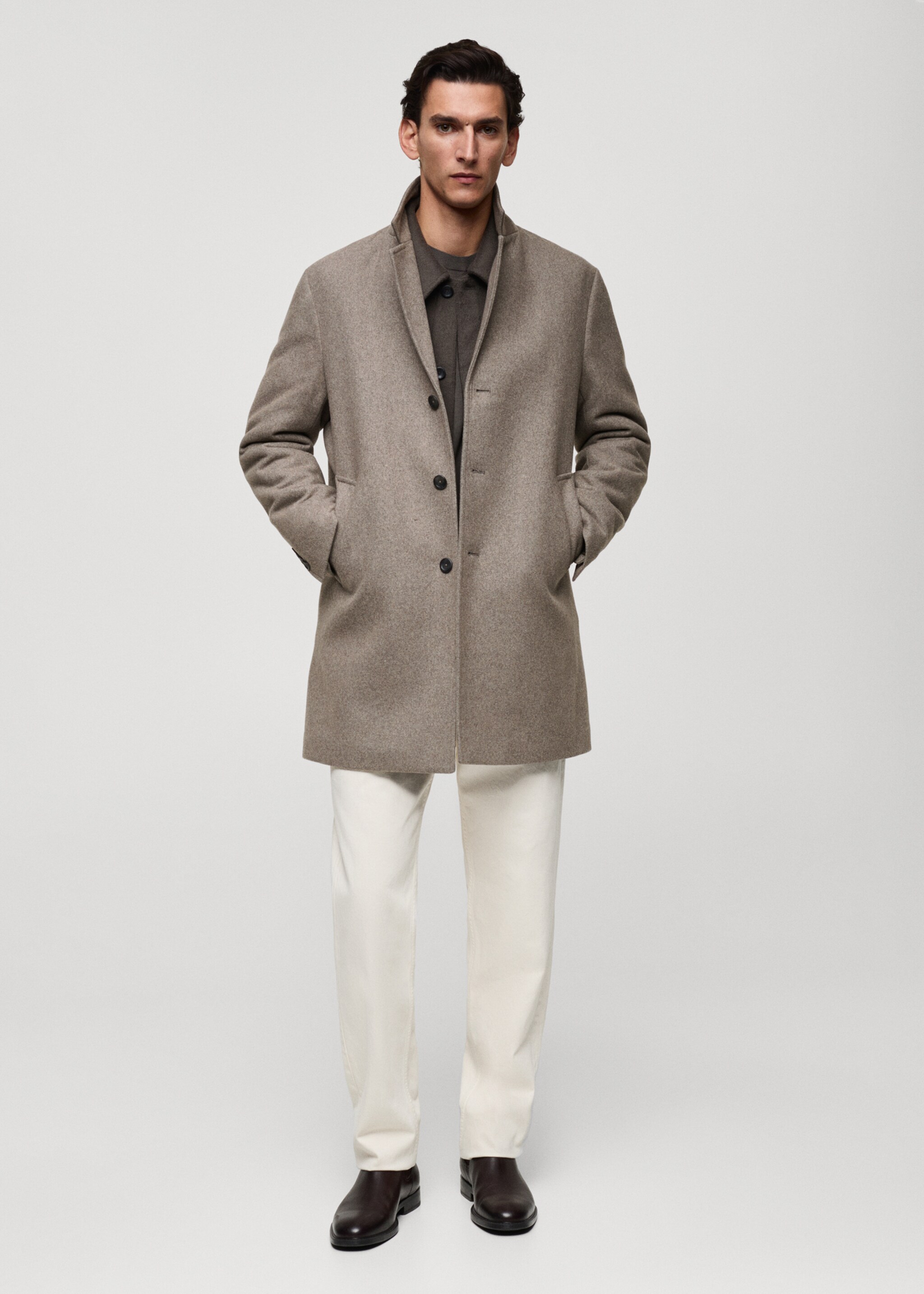 Quilted wool inner coat - General plane