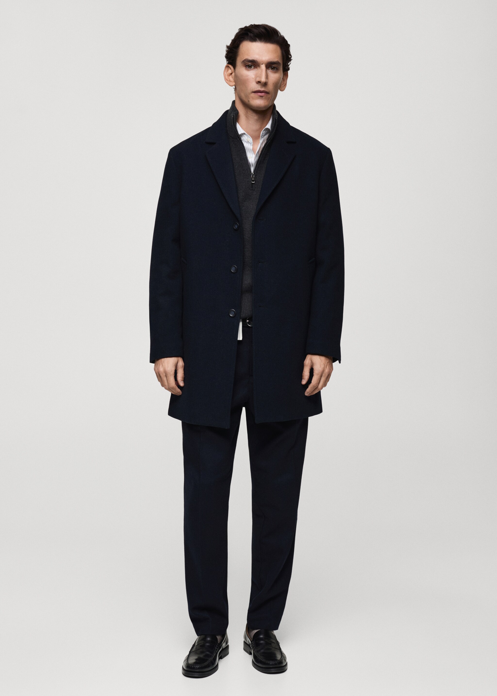 Quilted wool inner coat - General plane