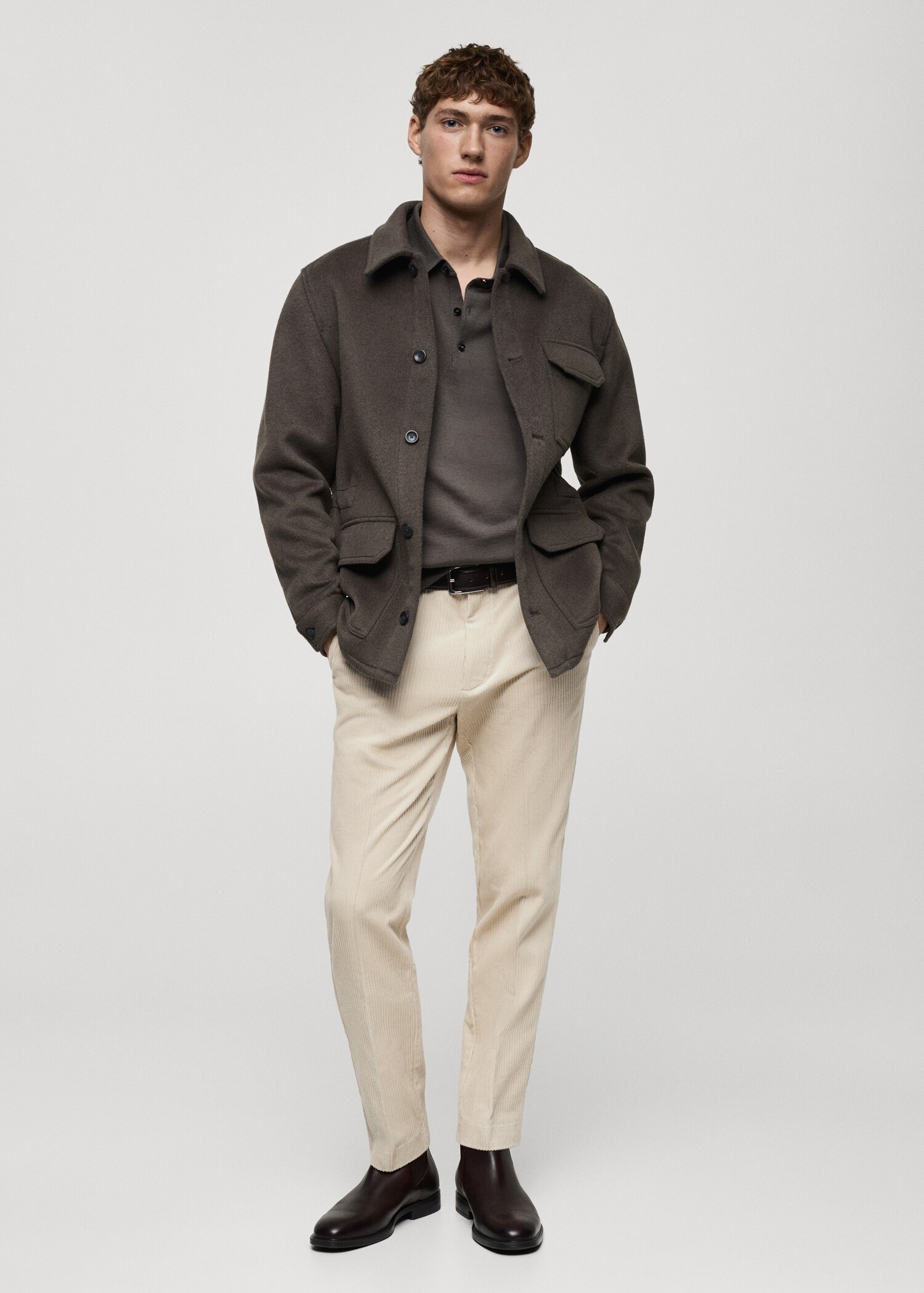 Corduroy regular-fit trousers - General plane