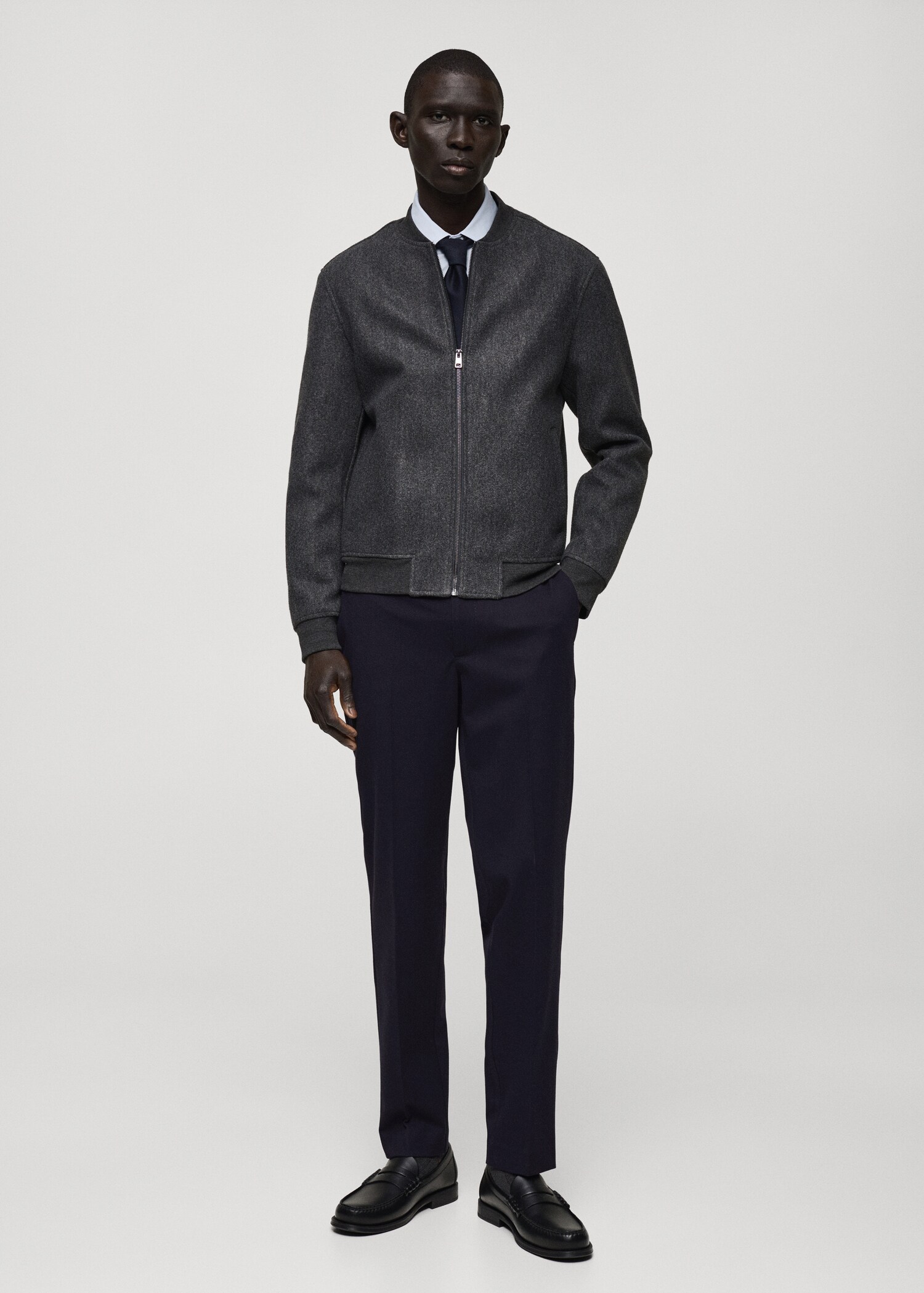 Slim-fit flannel trousers - General plane