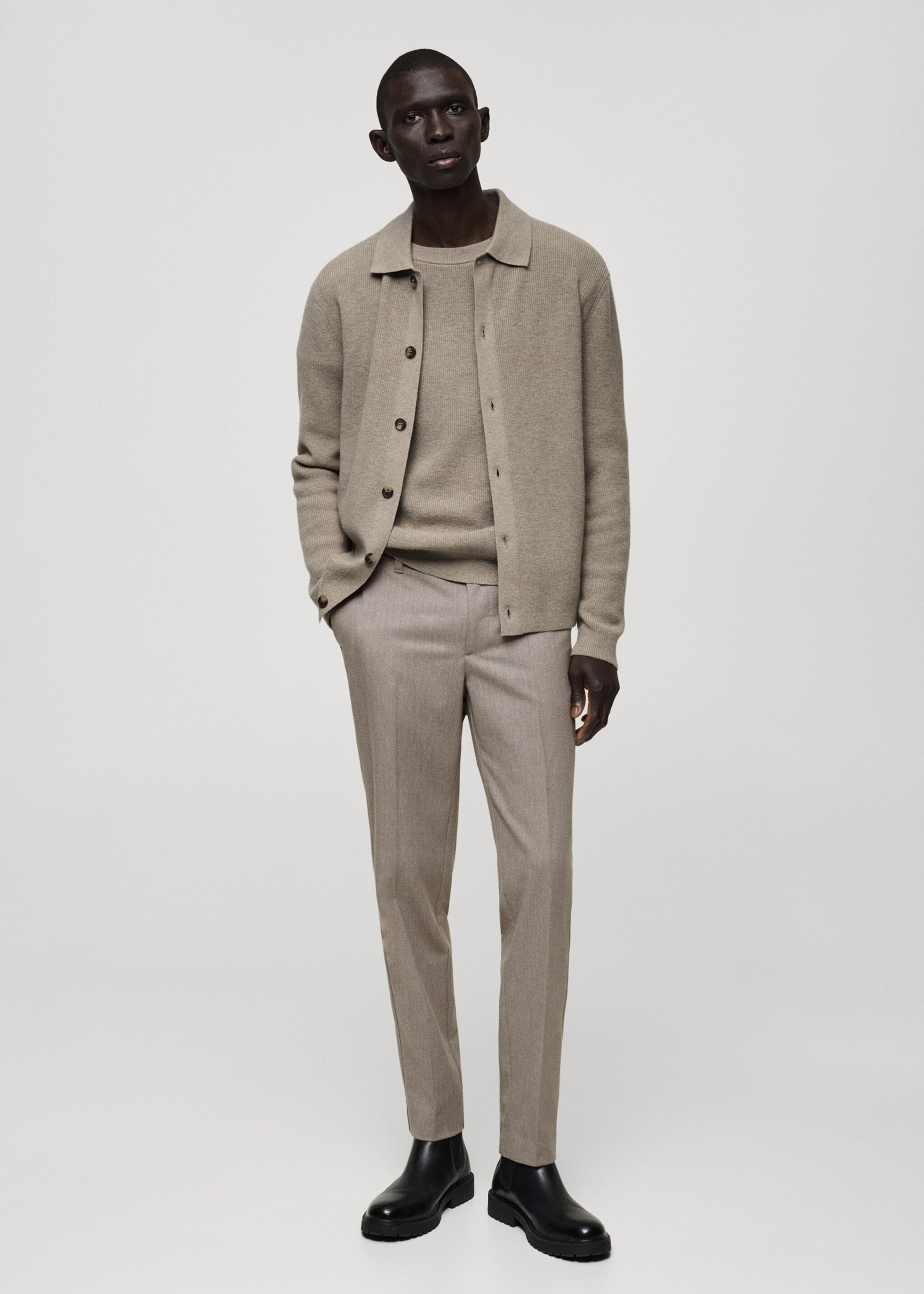 Slim-fit flannel trousers - General plane