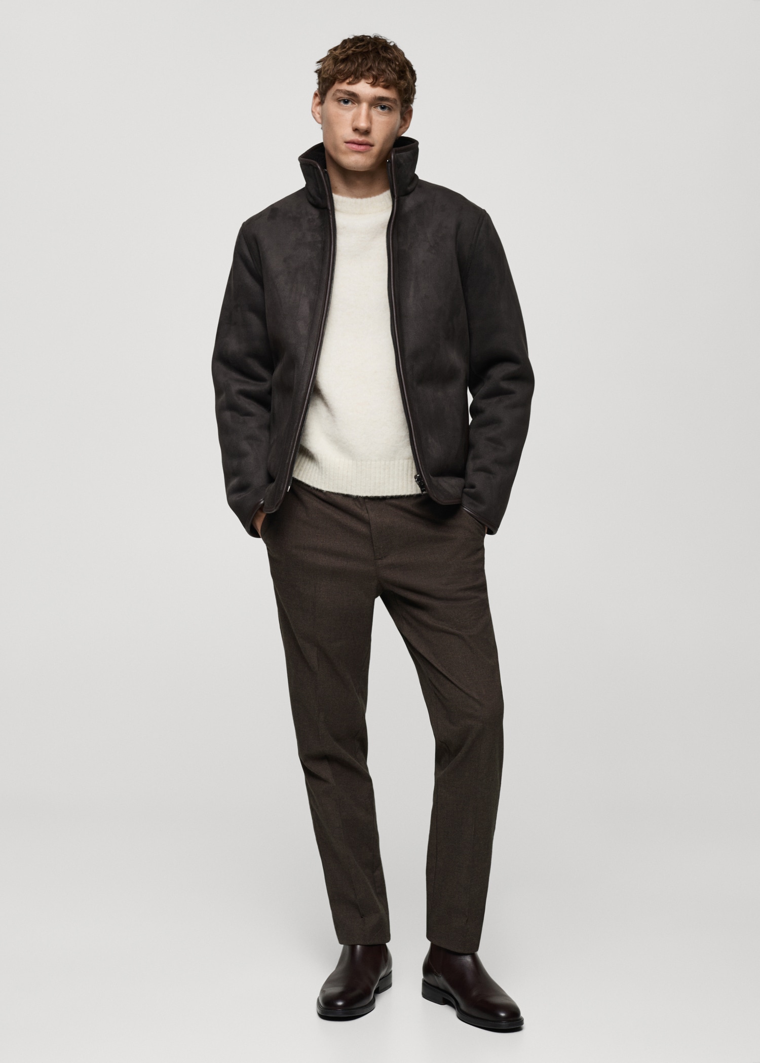 Pantalon flanelle micro pied-de-poule Homme MANGO Tunisie