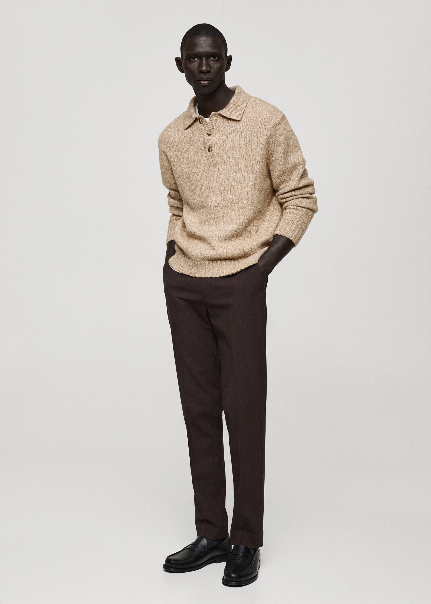 Pullover polo maglia misto lana - Piano generale