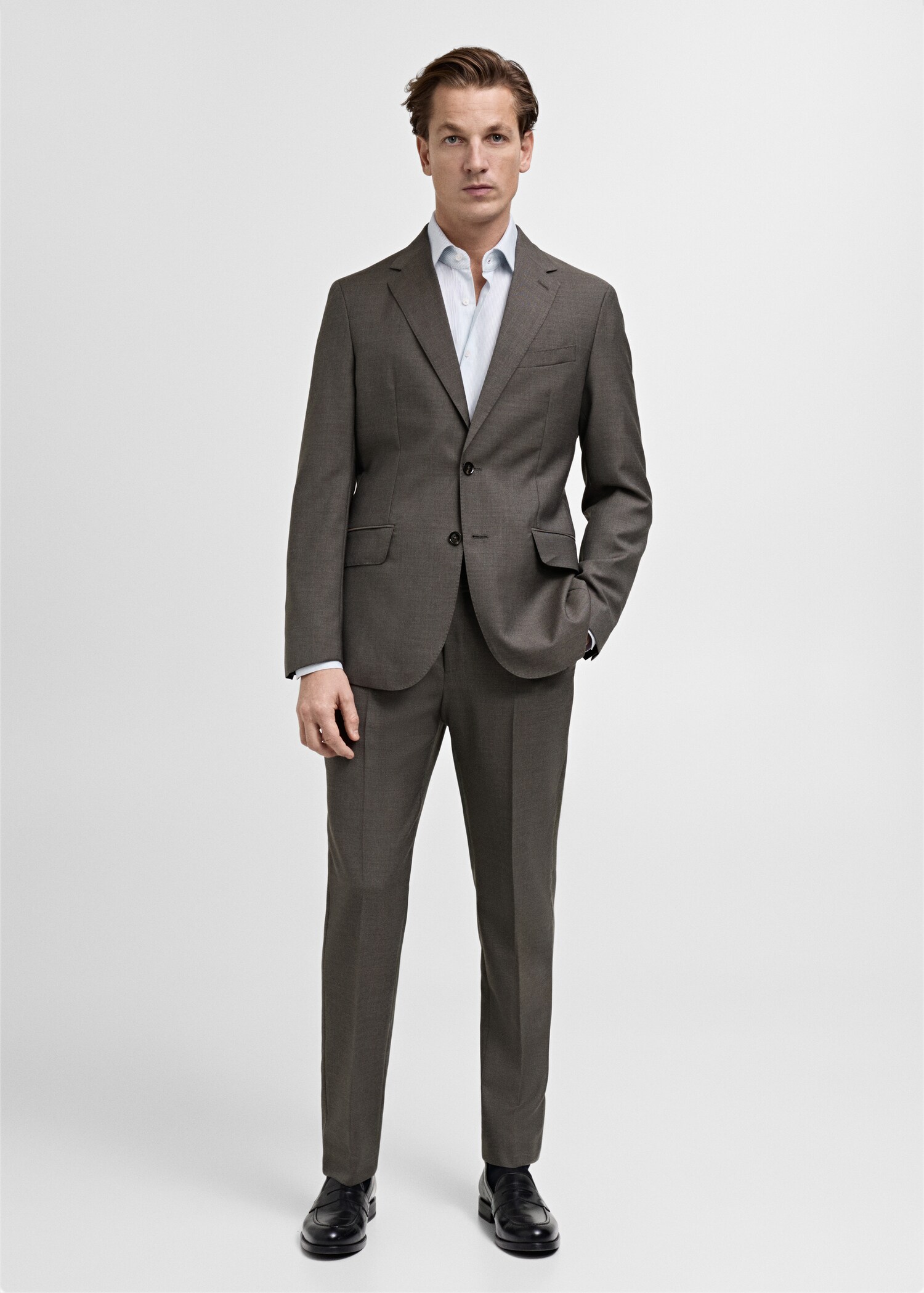 Chemise costume 100 % coton rayures - Plan général