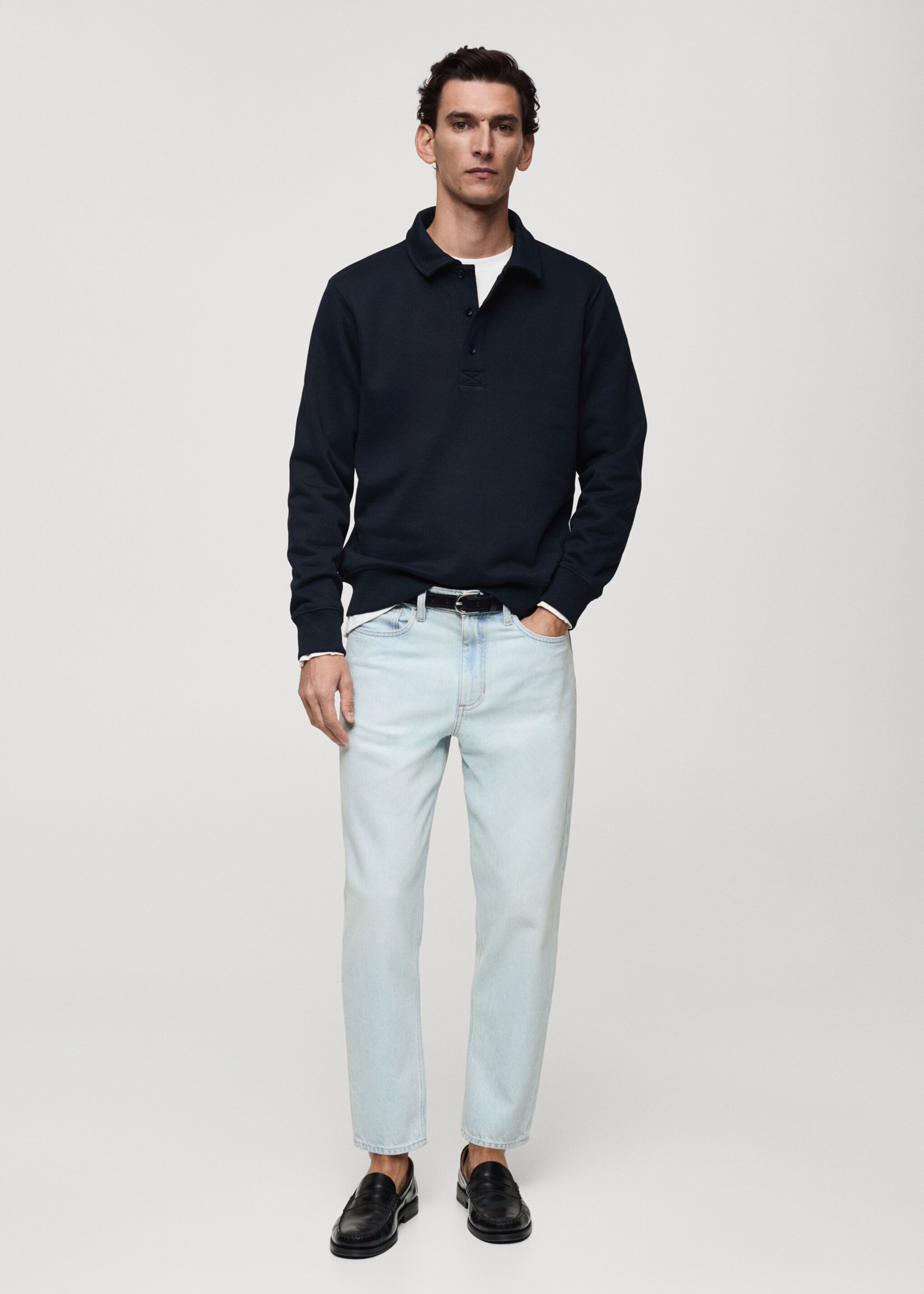 Brushed regular-fit polo sweatshirt - General plane