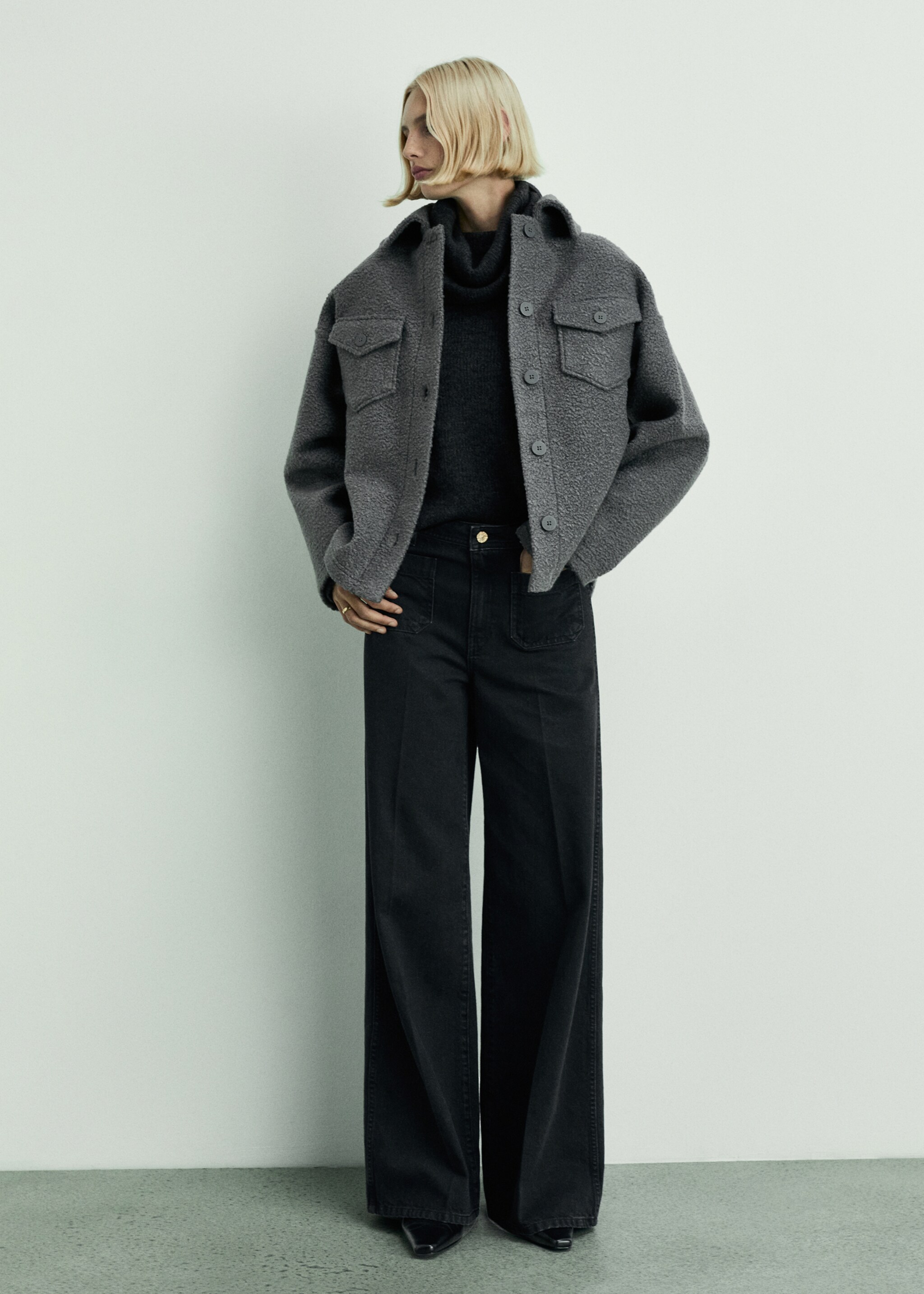 Wideleg jeans with pockets - General plane