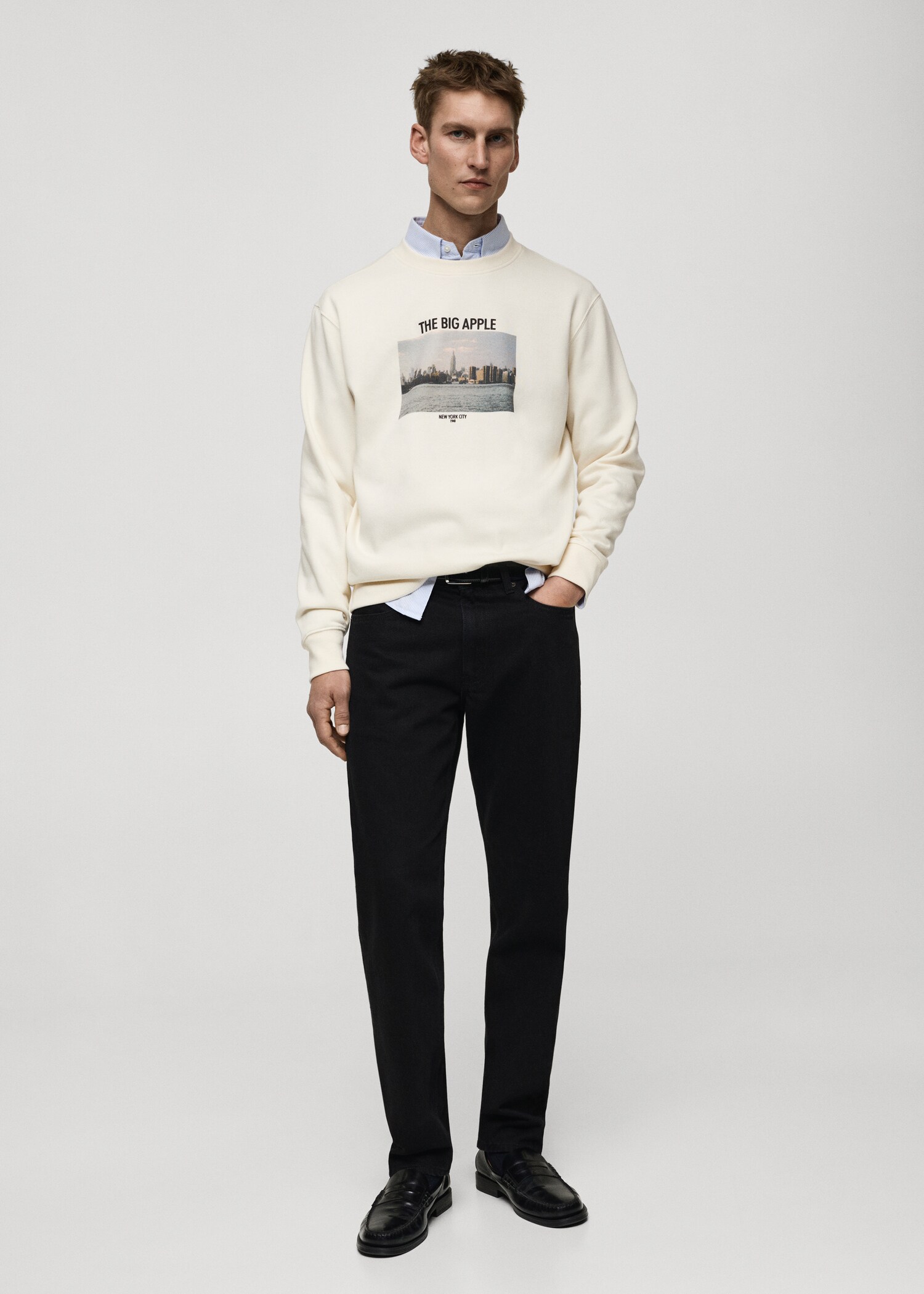 Sweat-shirt coton imprimé graphique - Plan général