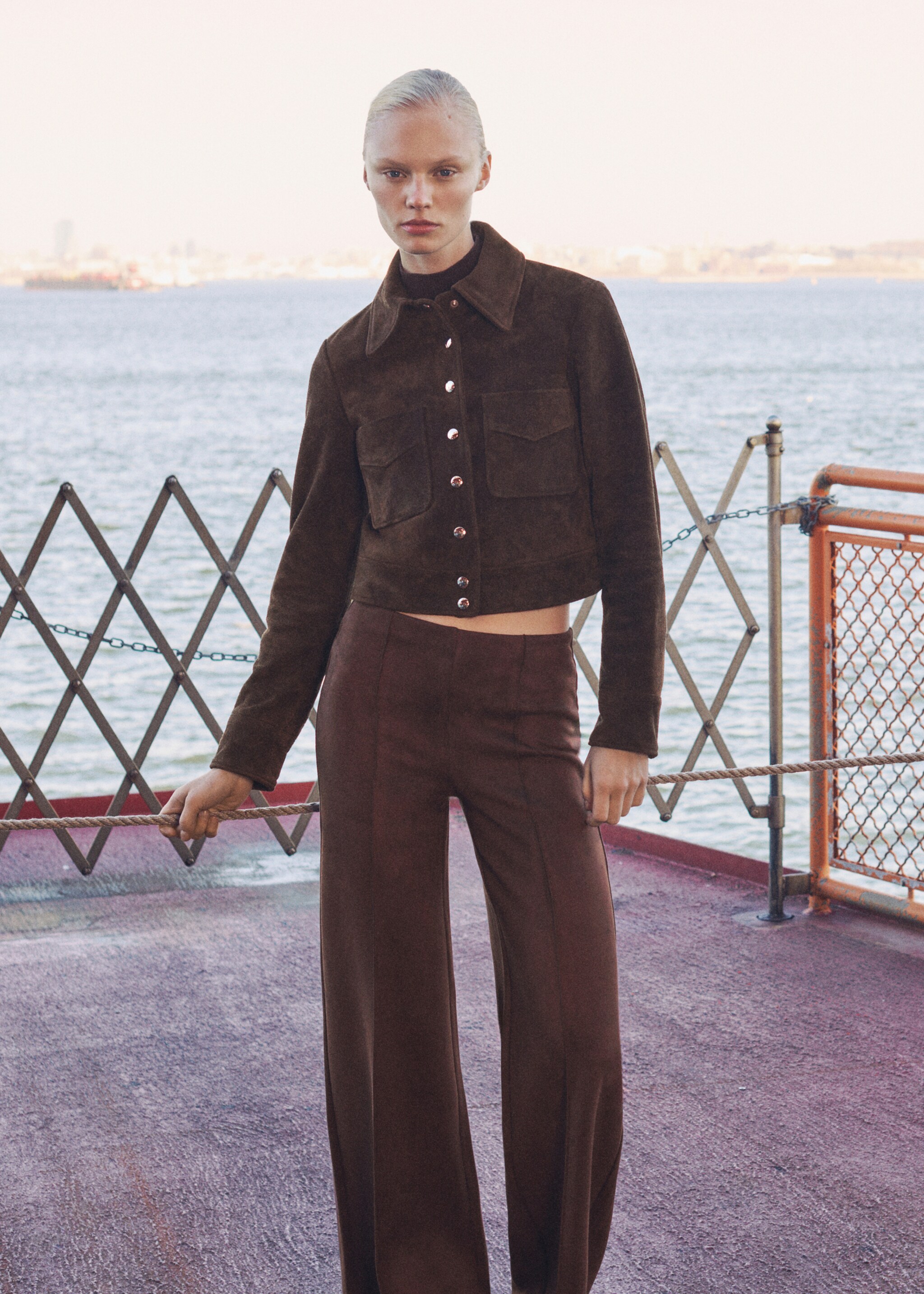 Suede jacket with pockets - General plane