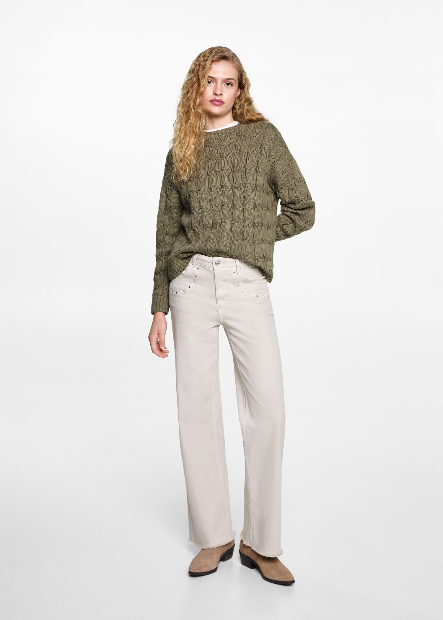 Pull-over maille torsadée - Plan général