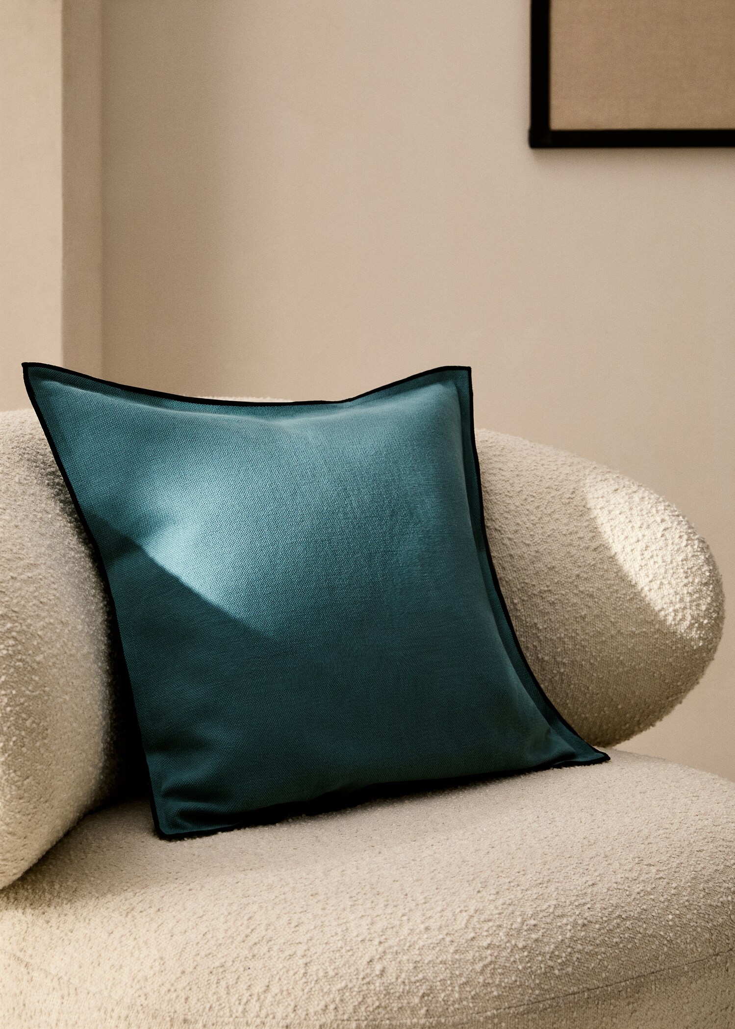 Kuddfodral bomull-linne med overlock 50x50 cm - Allmän bild