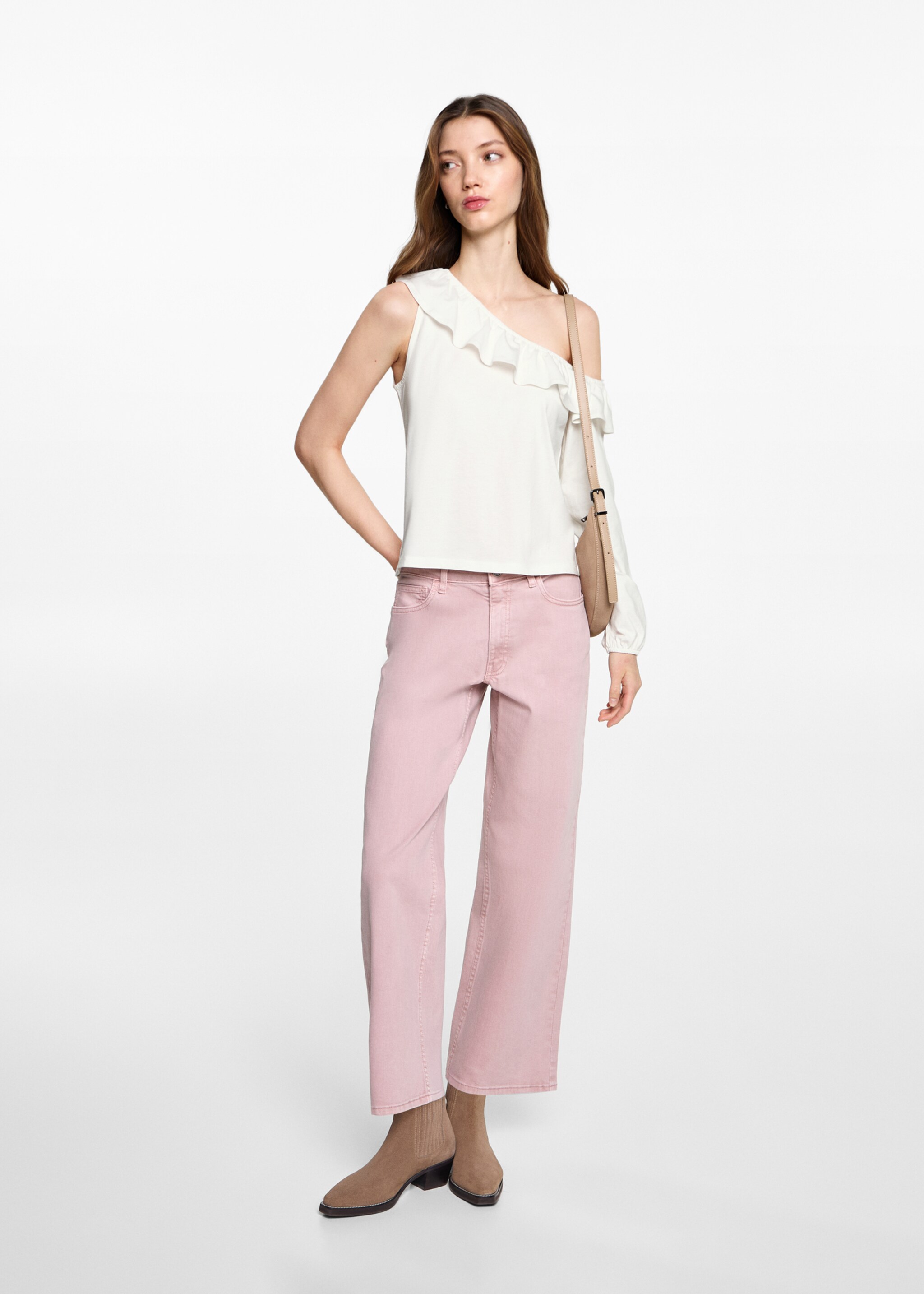 Ruffled asymmetric T-shirt - General plane