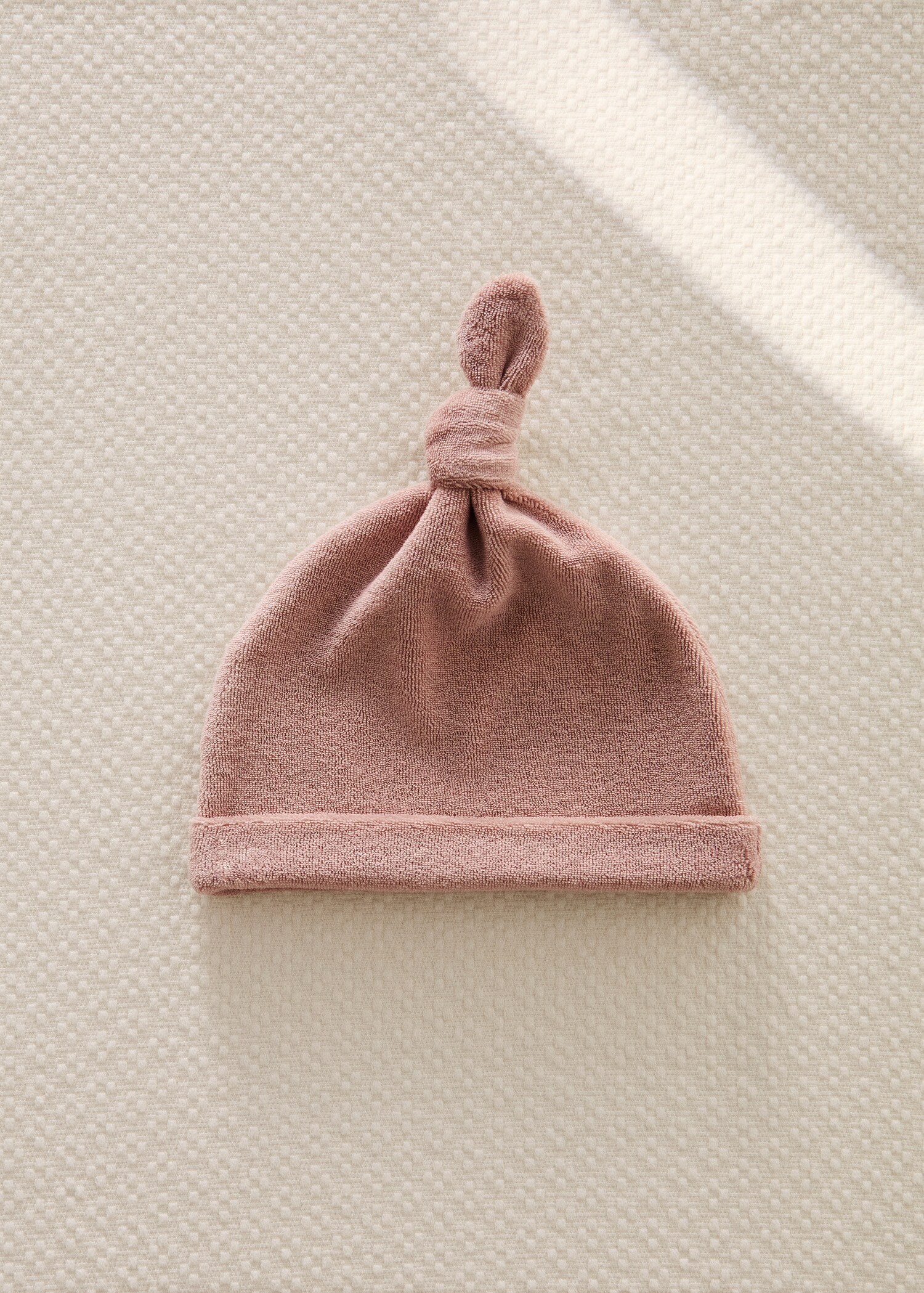 Bonnet en tissu éponge bouclette avec nœud - Plan général