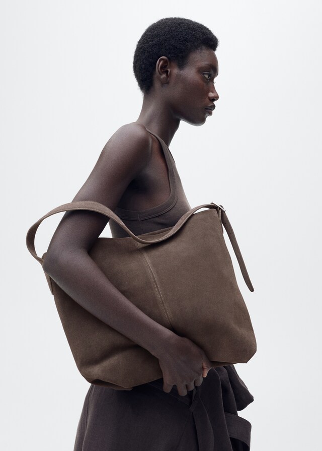 Mango Shopper Bag Mango Tasche Flechtoptik Mango Shopper-Bag Aus