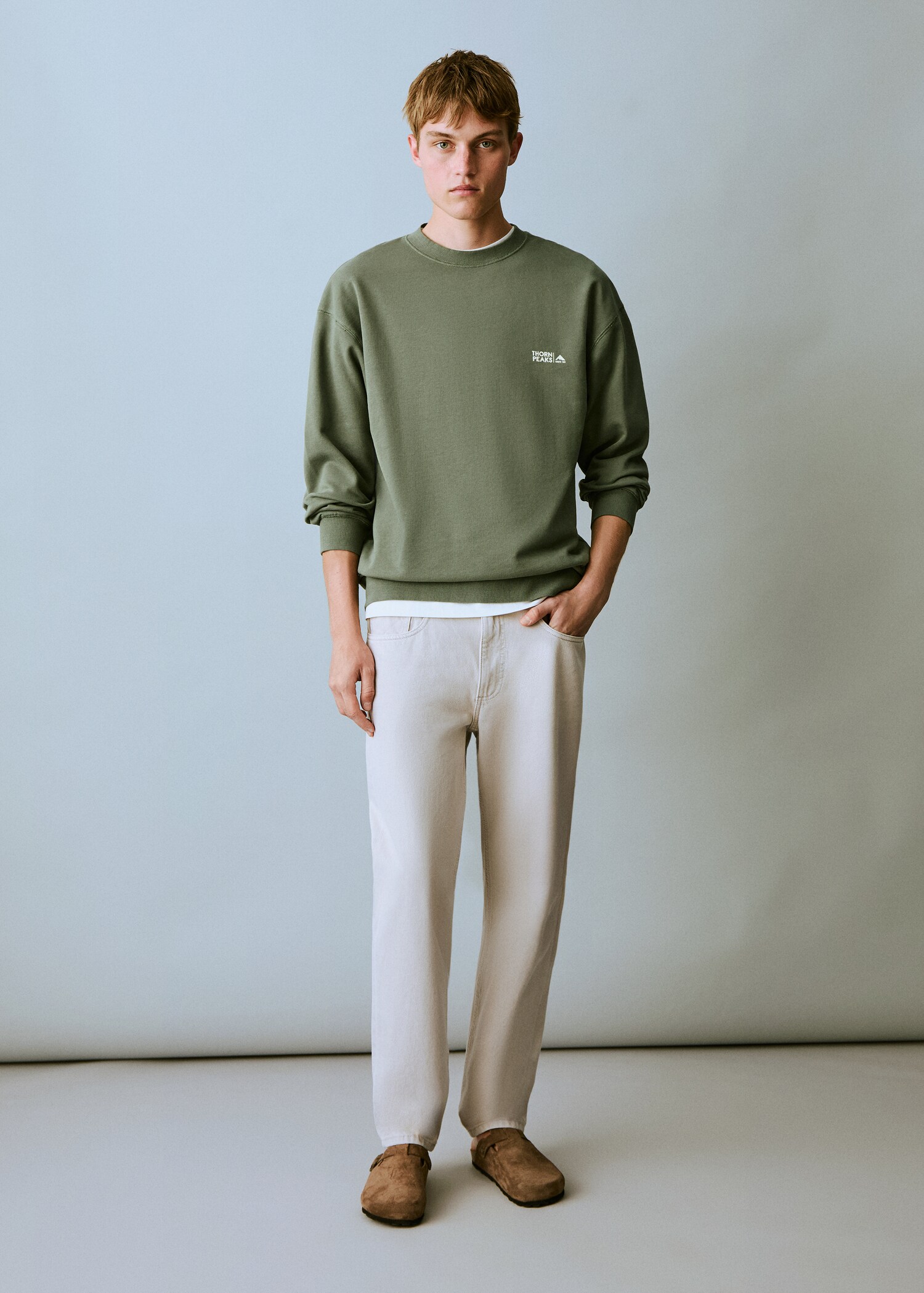 Sudadera algodón mensaje - Plano general