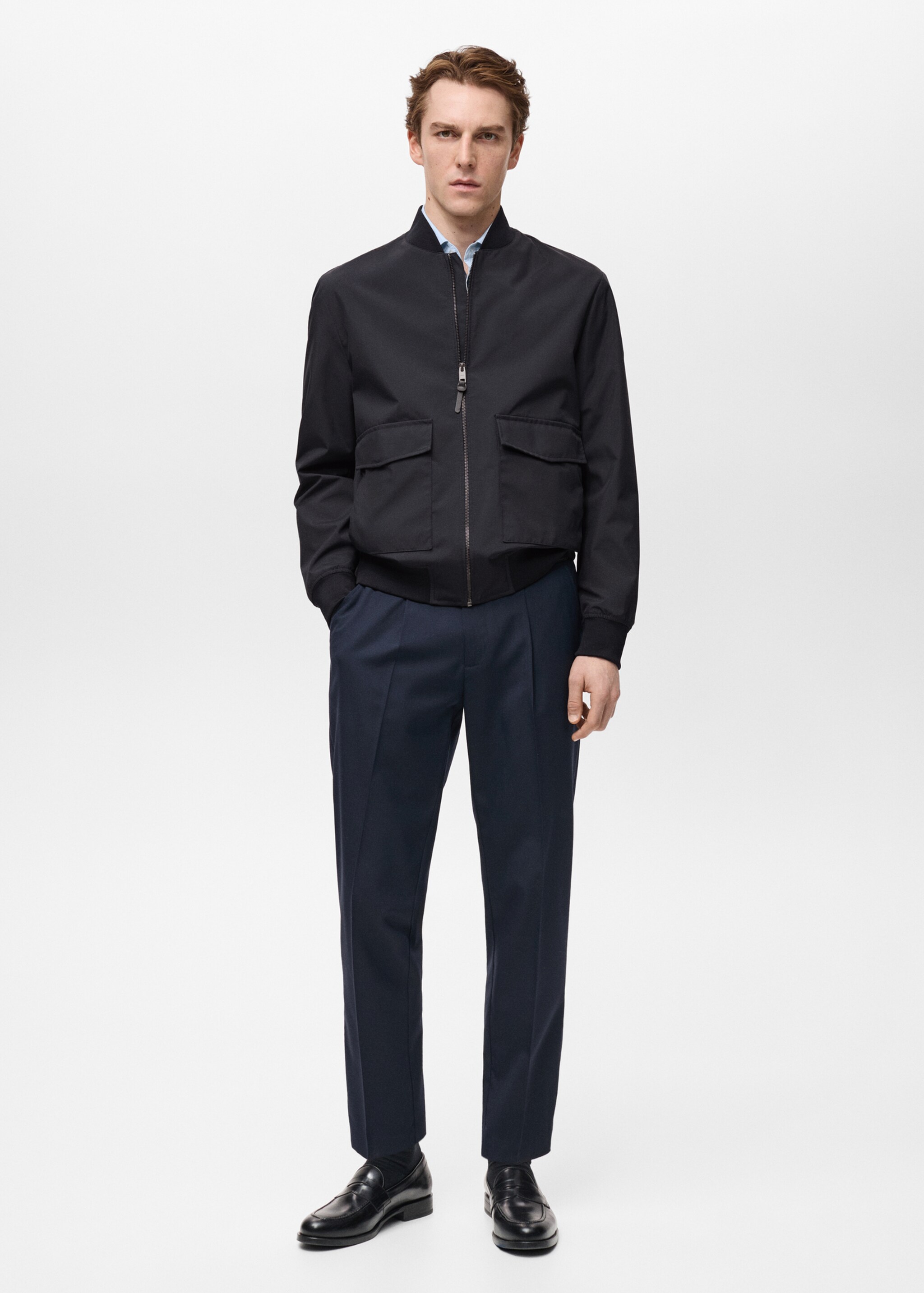 Water-repellent bomber jacket with pockets - General plane