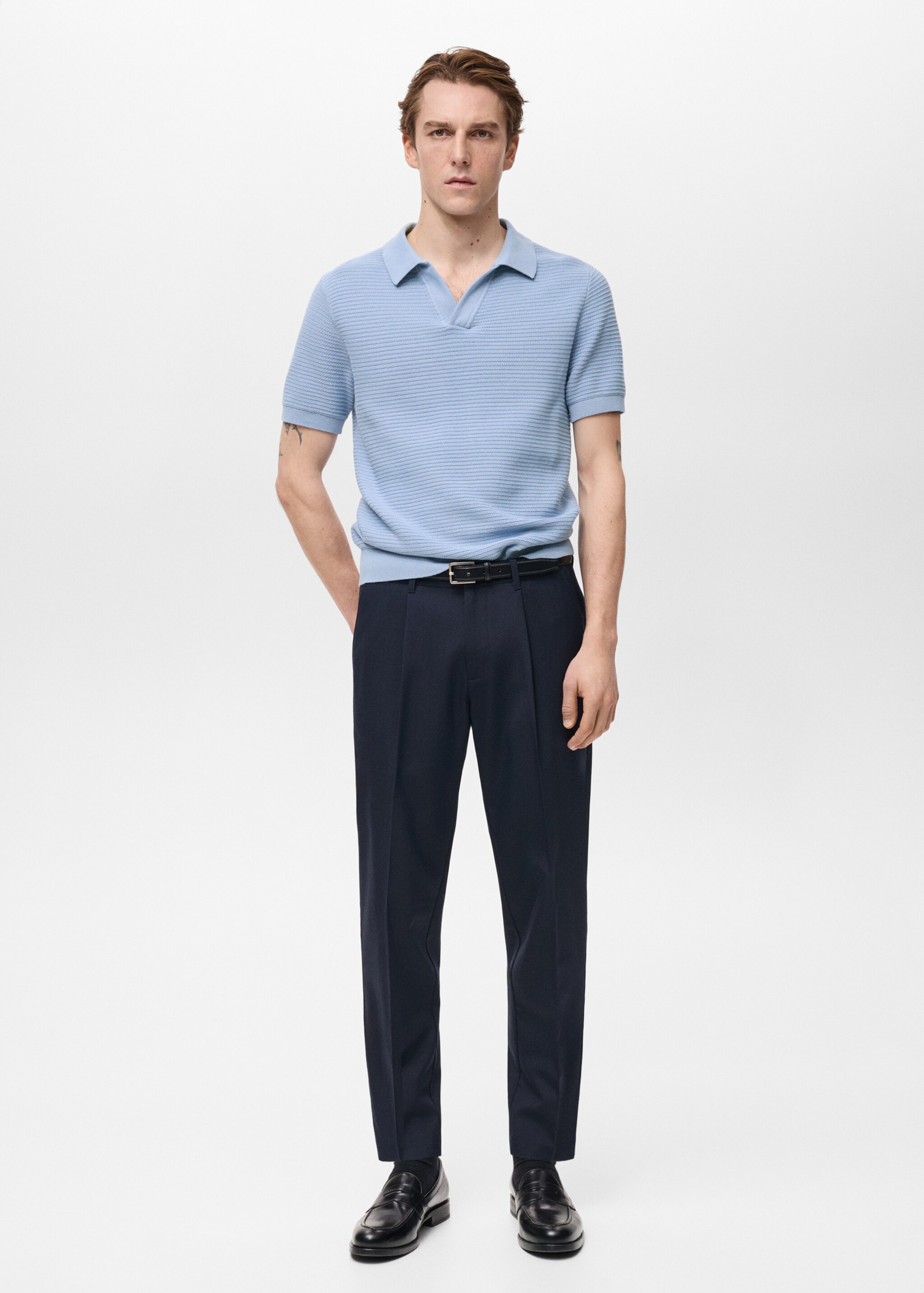100% cotton knitted polo structure - General plane