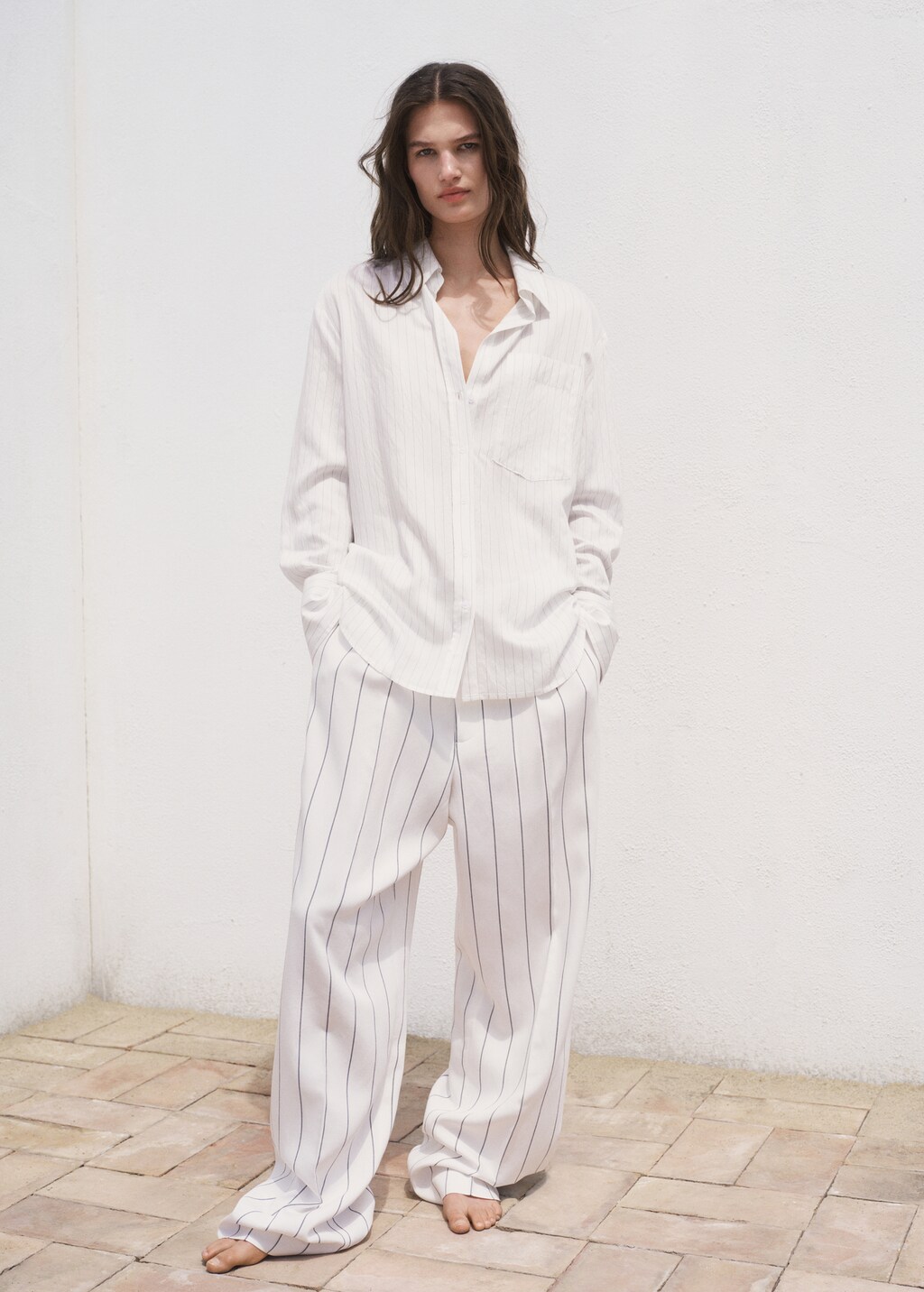 Semi-transparent striped shirt - image 2