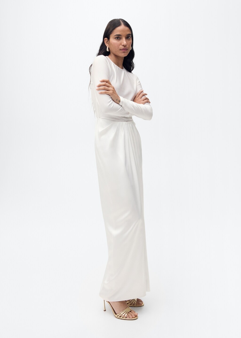 Mango Combined-fabric long dress thumbnail