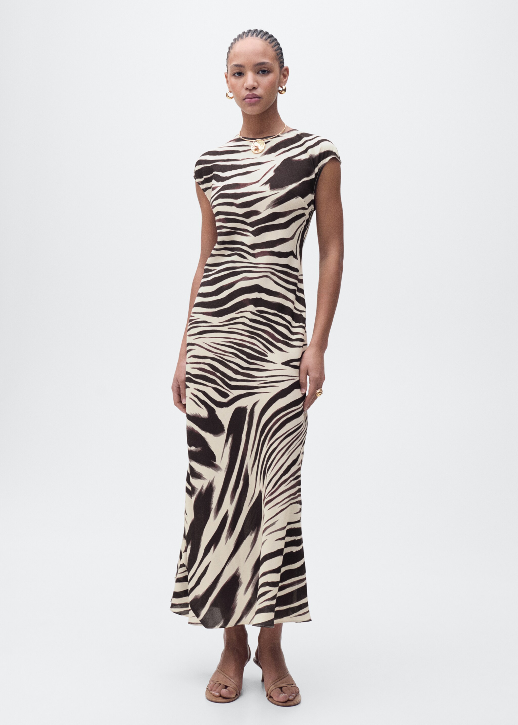 Robe midi imprimé zèbre - Plan général
