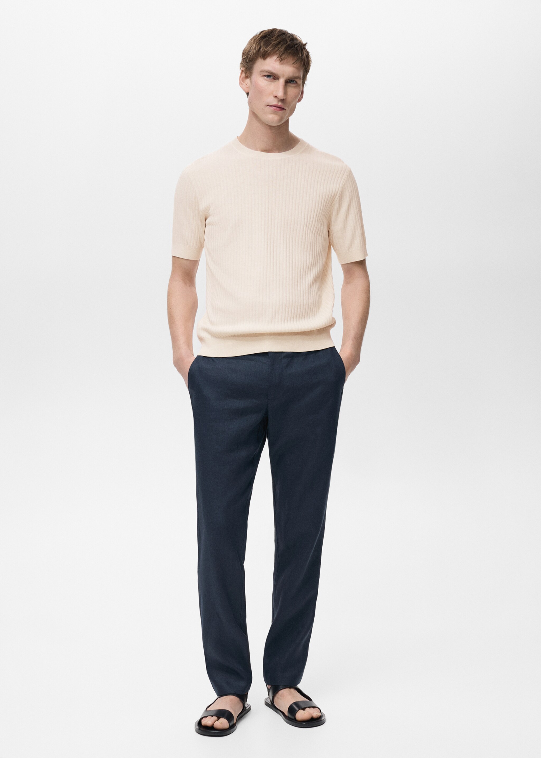 Pantalón 100% lino slim fit - Plano general