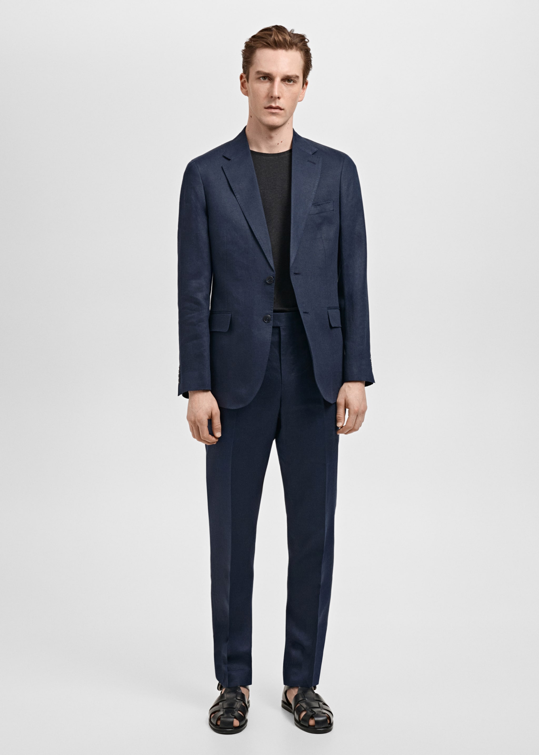 Amalfi 100% linen slim-fit suit trousers - General plane