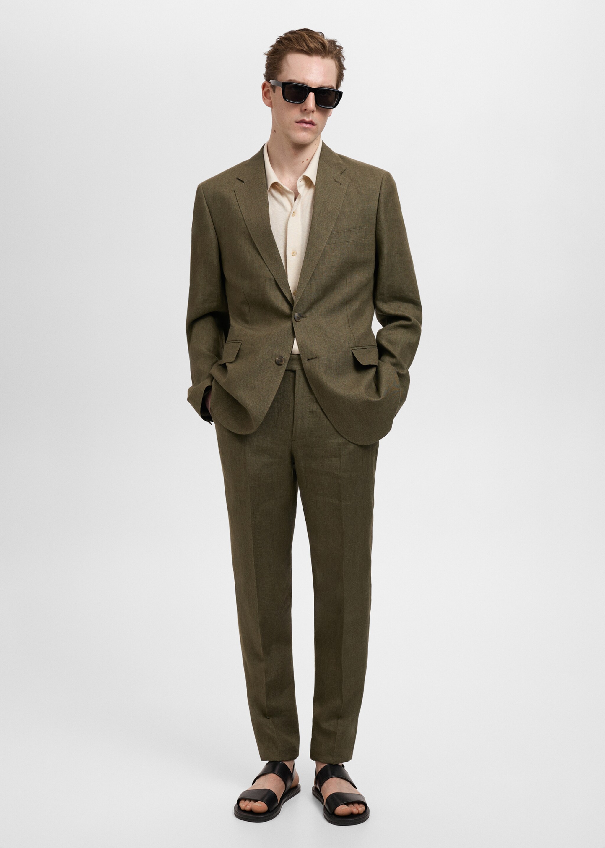 Amalfi 100% linen slim-fit suit jacket - General plane