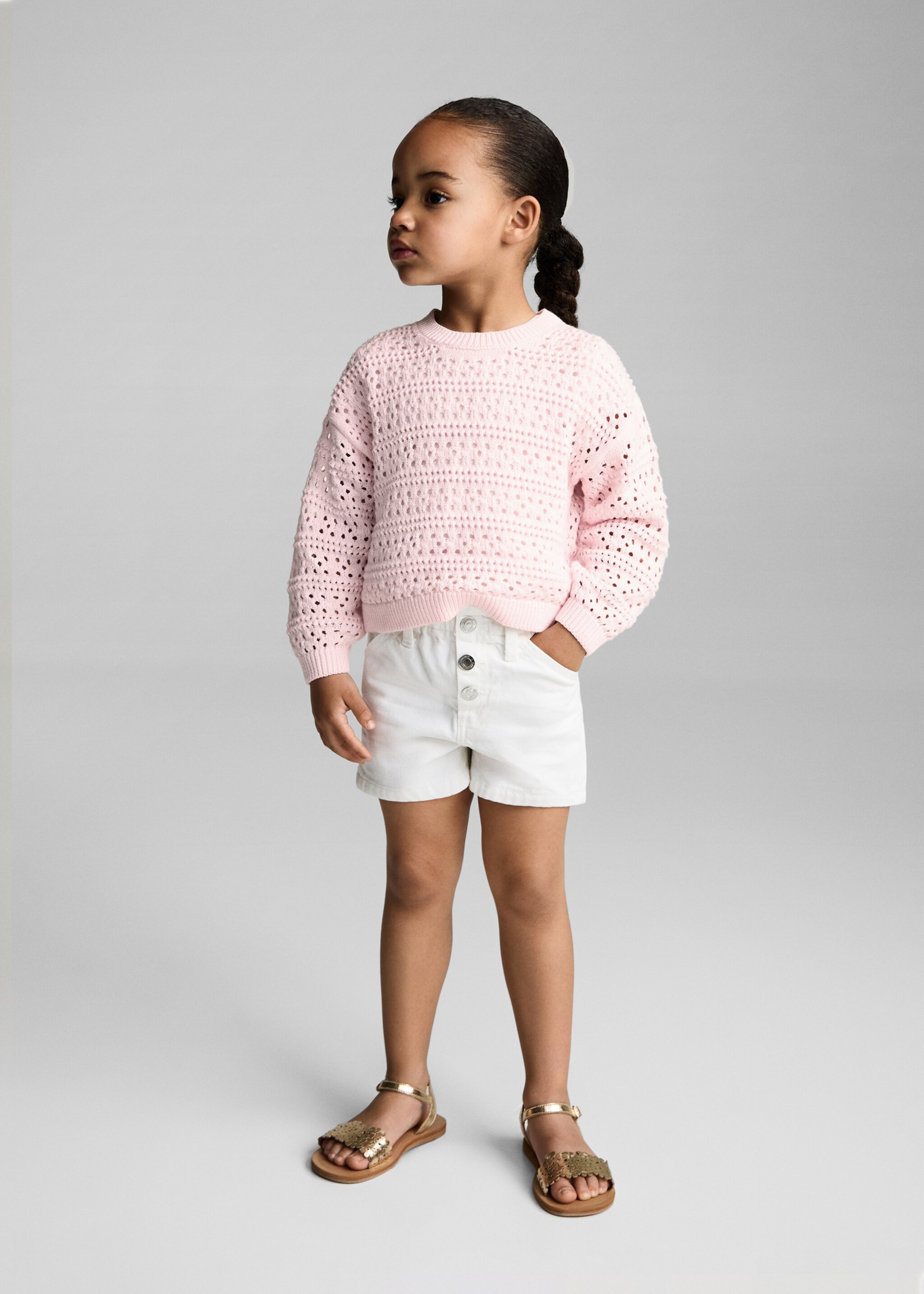 Openwork cotton sweater - General plane