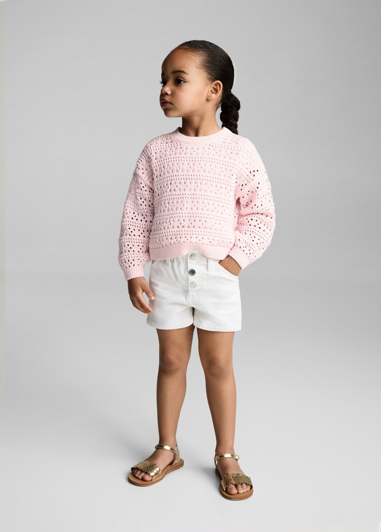 Openwork cotton sweater - General plane