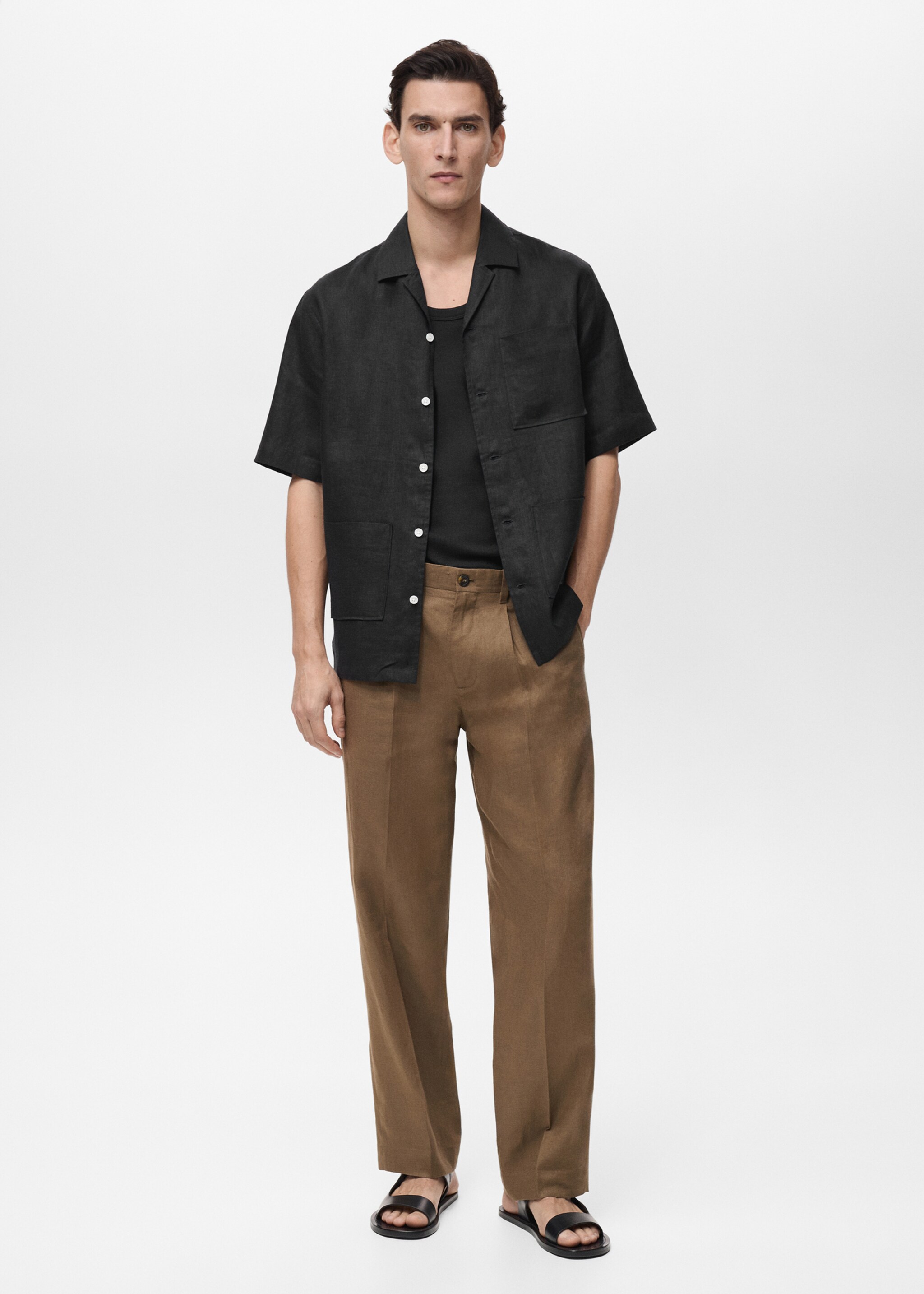 100% linen short sleeve shirt - General plane