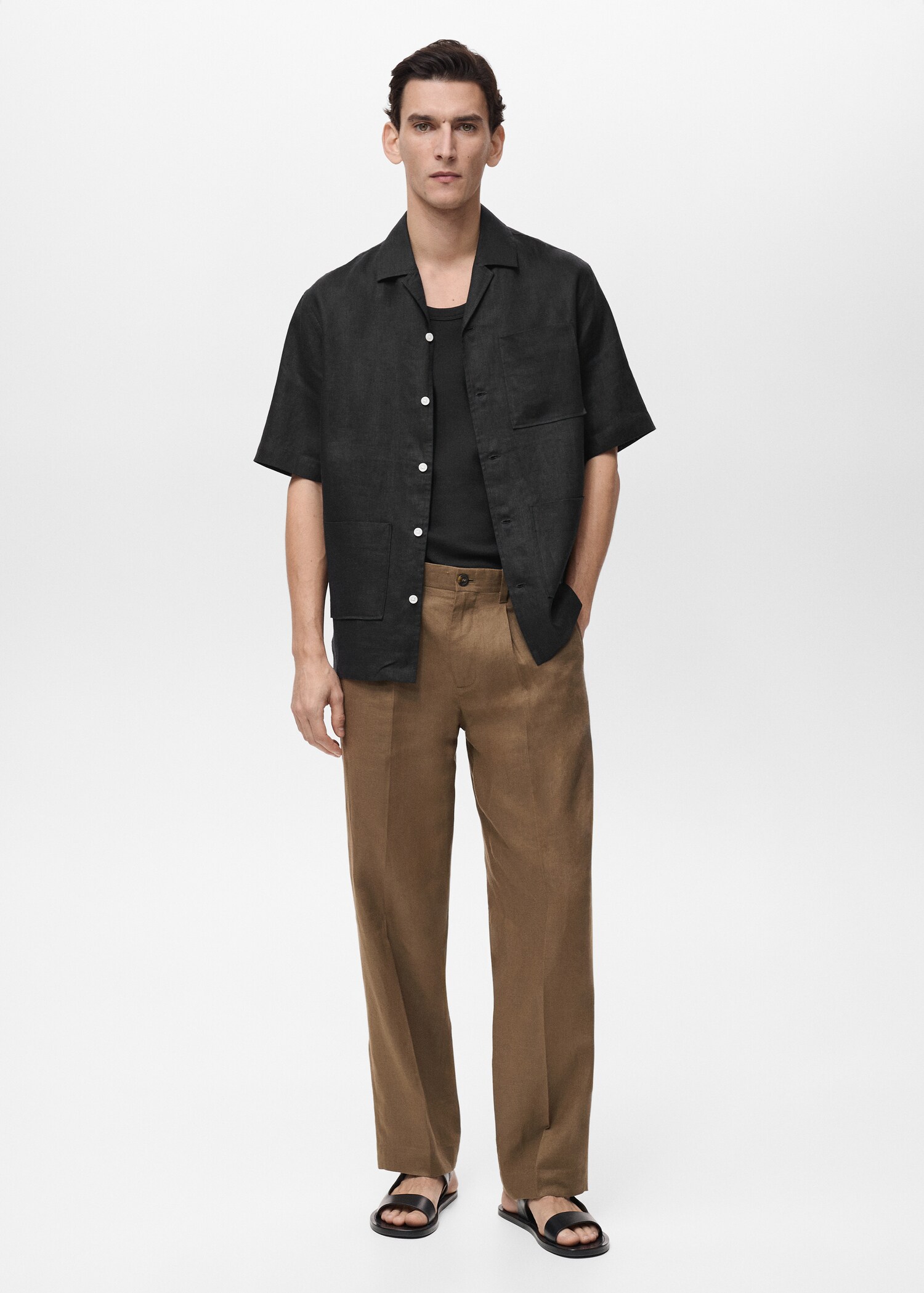 100% linen short sleeve shirt - General plane