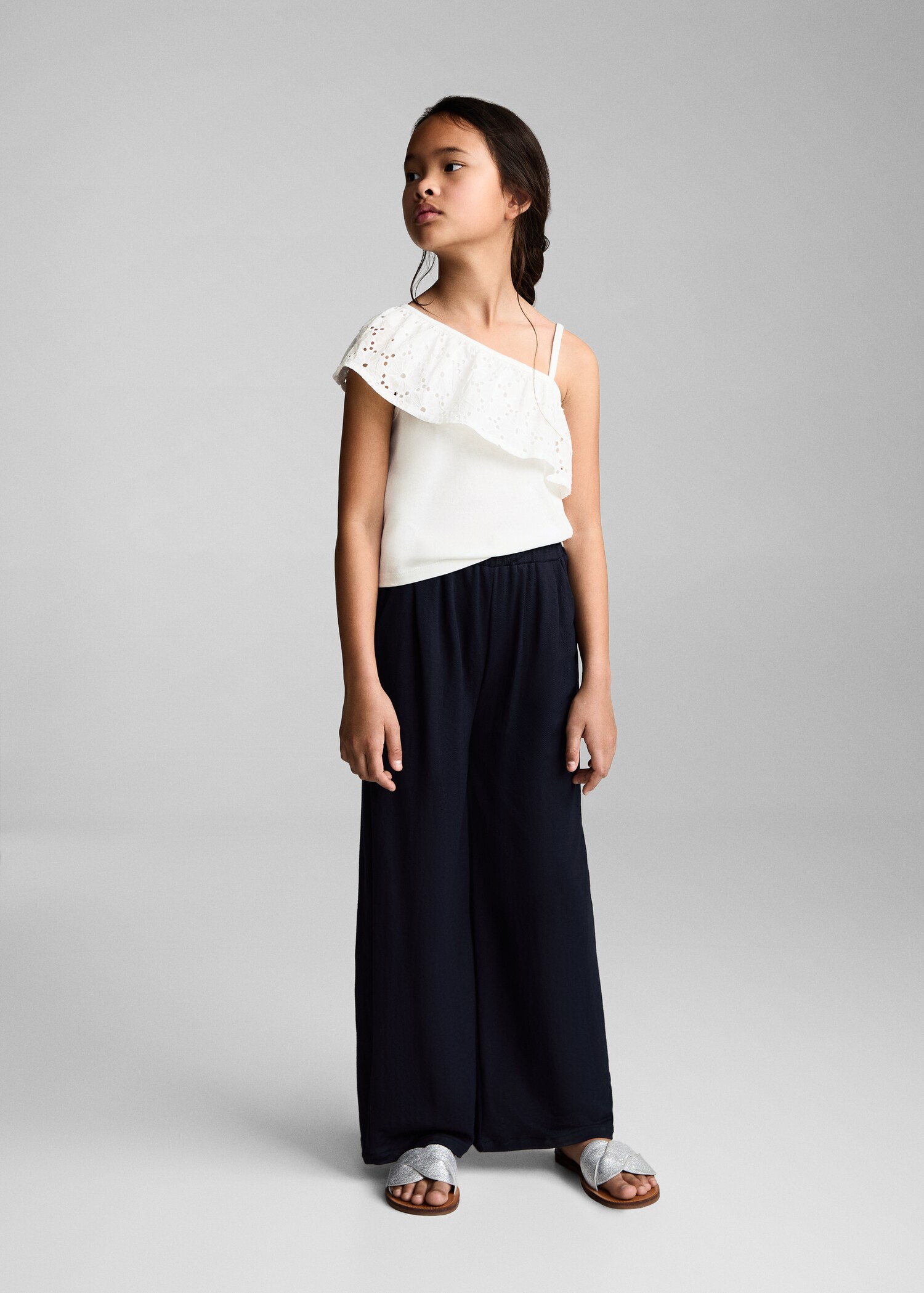 Ruffled asymmetric T-shirt - General plane
