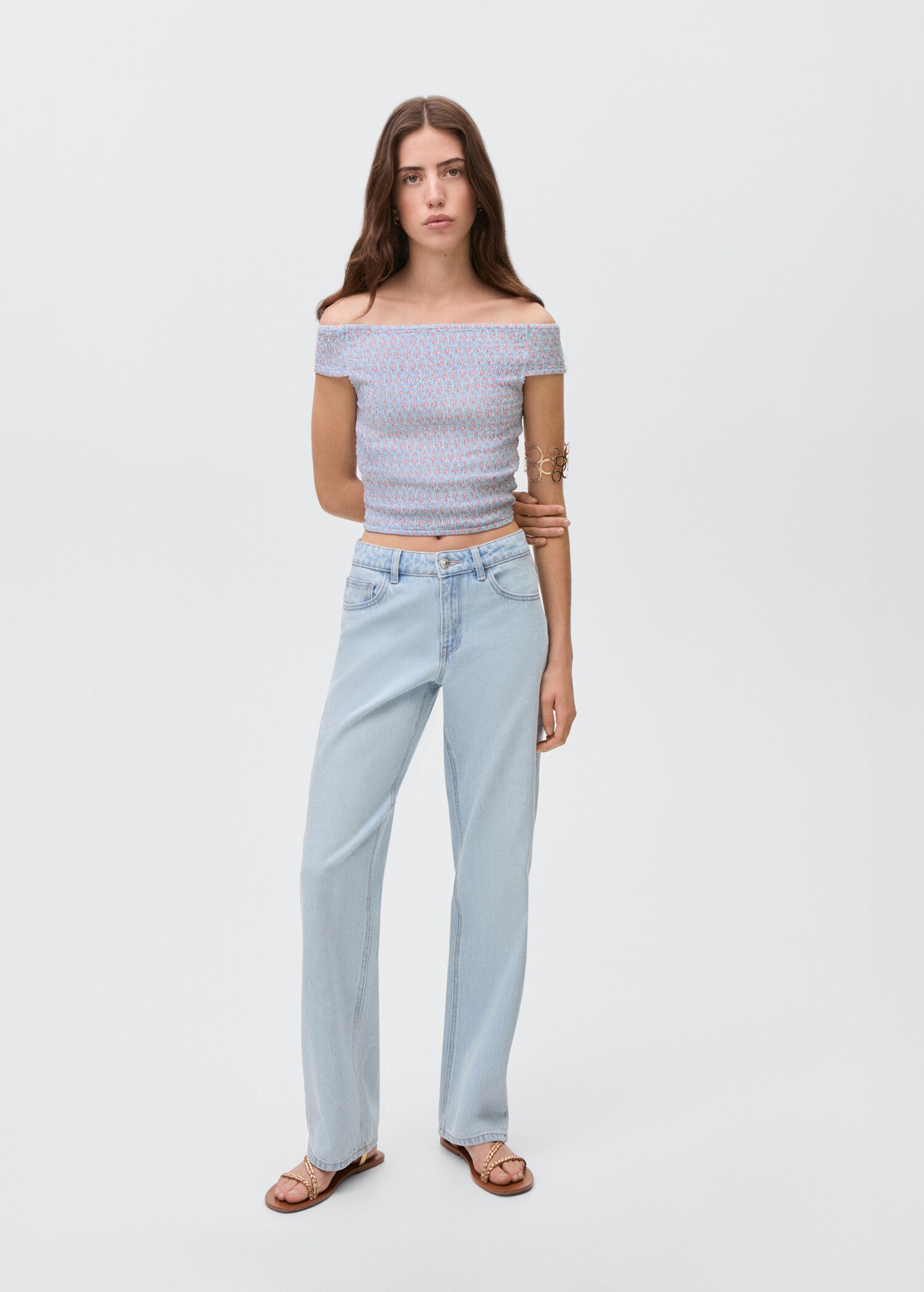 Print off-shoulder top - General plane