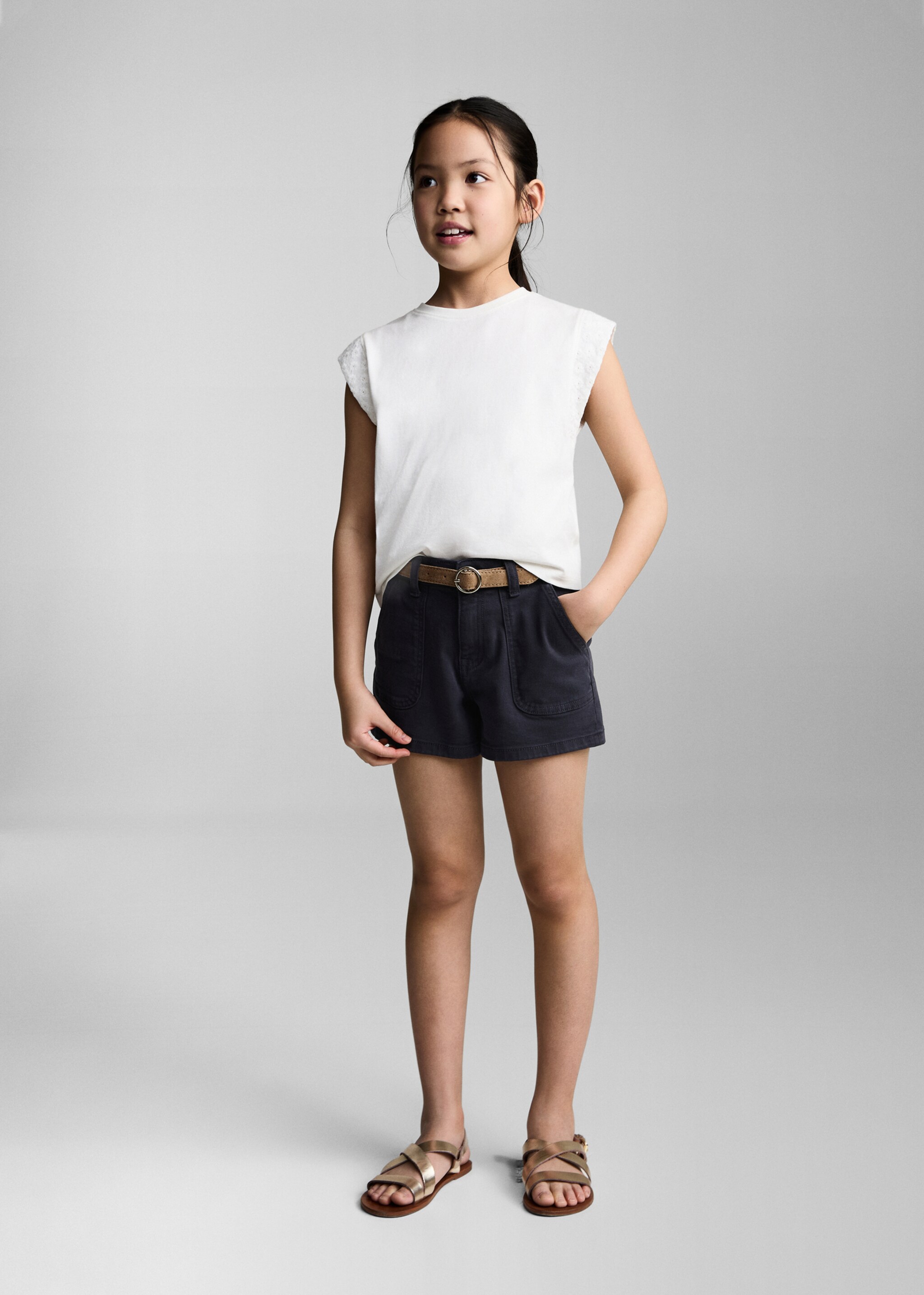 Straight-fit denim shorts - General plane