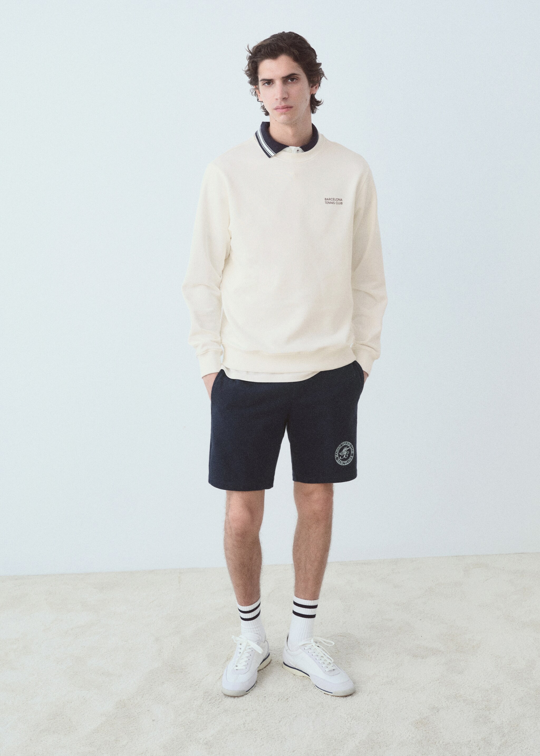 Cotton sweatshirt with printed text - General plane