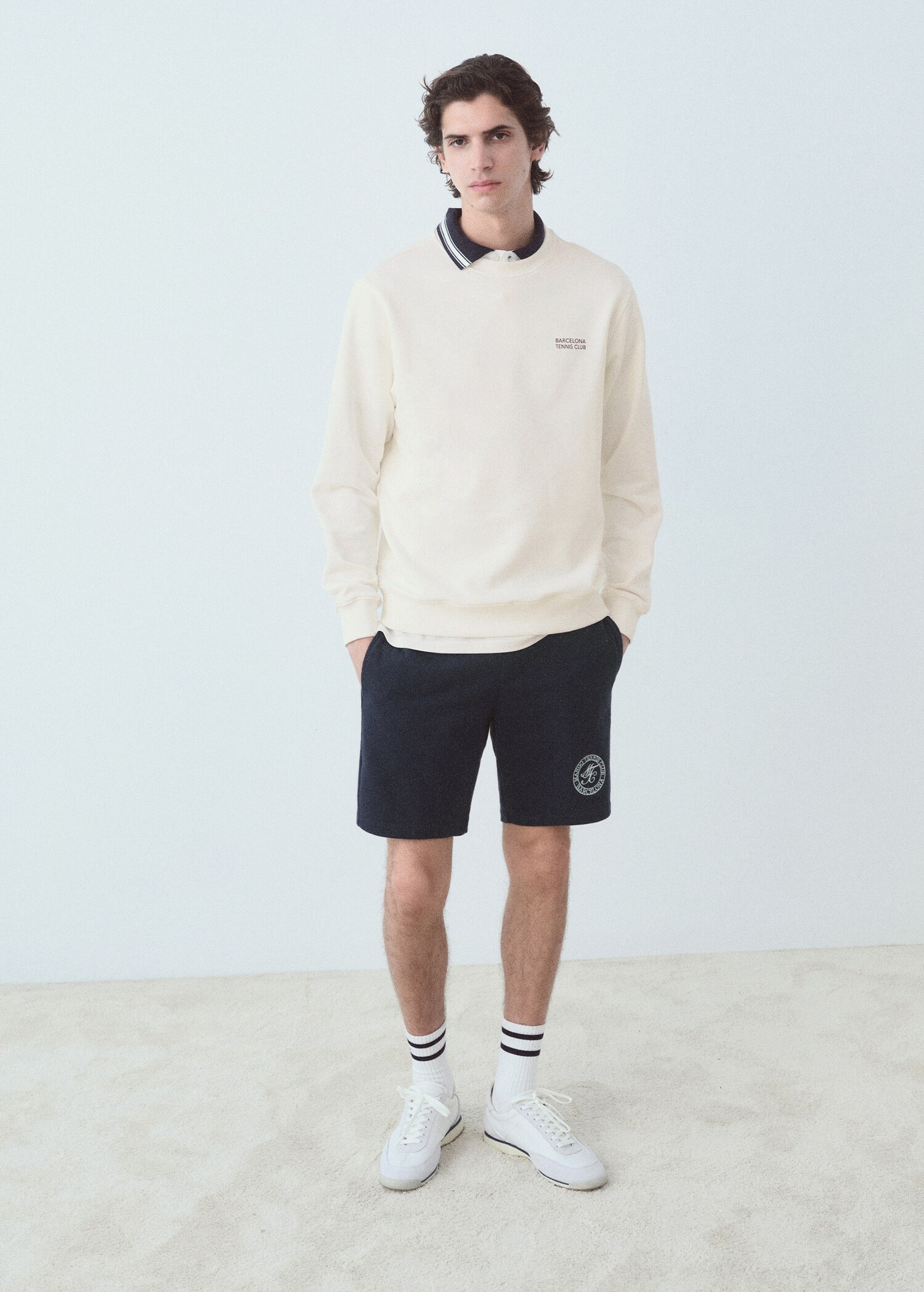 Cotton sweatshirt with printed text - General plane