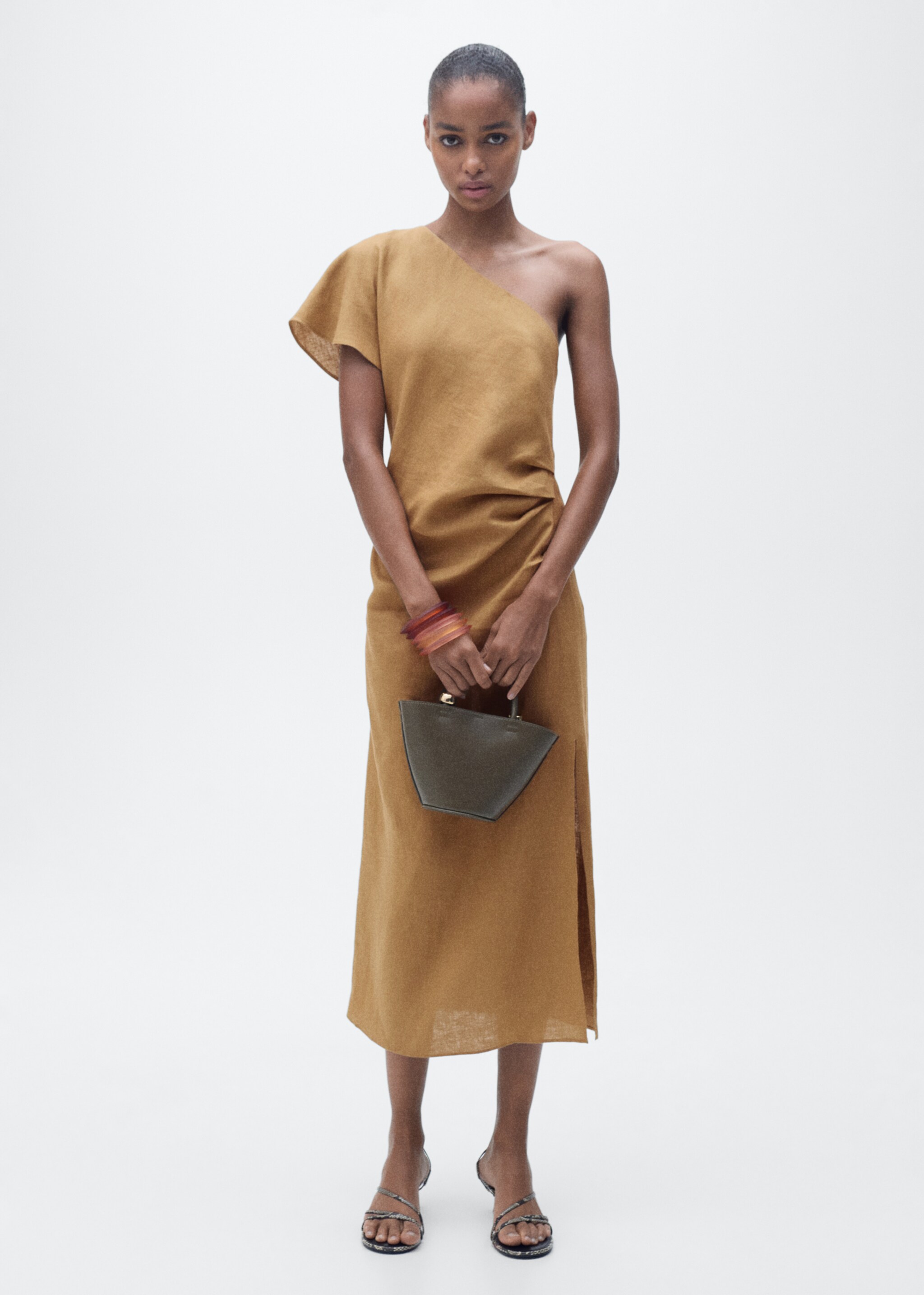 Asymmetrical linen dress - General plane
