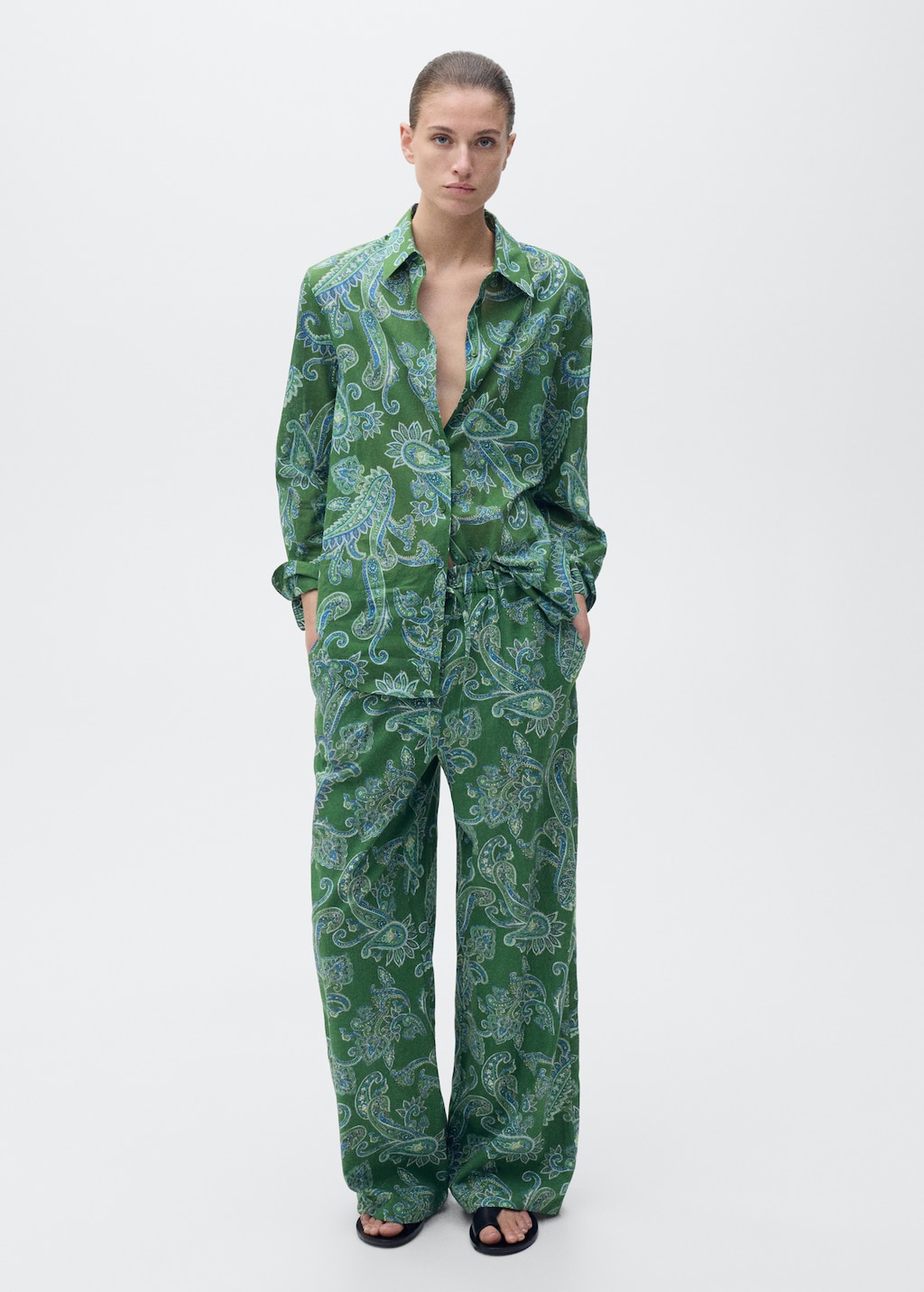 Paisley-print pants - Women | MANGO USA