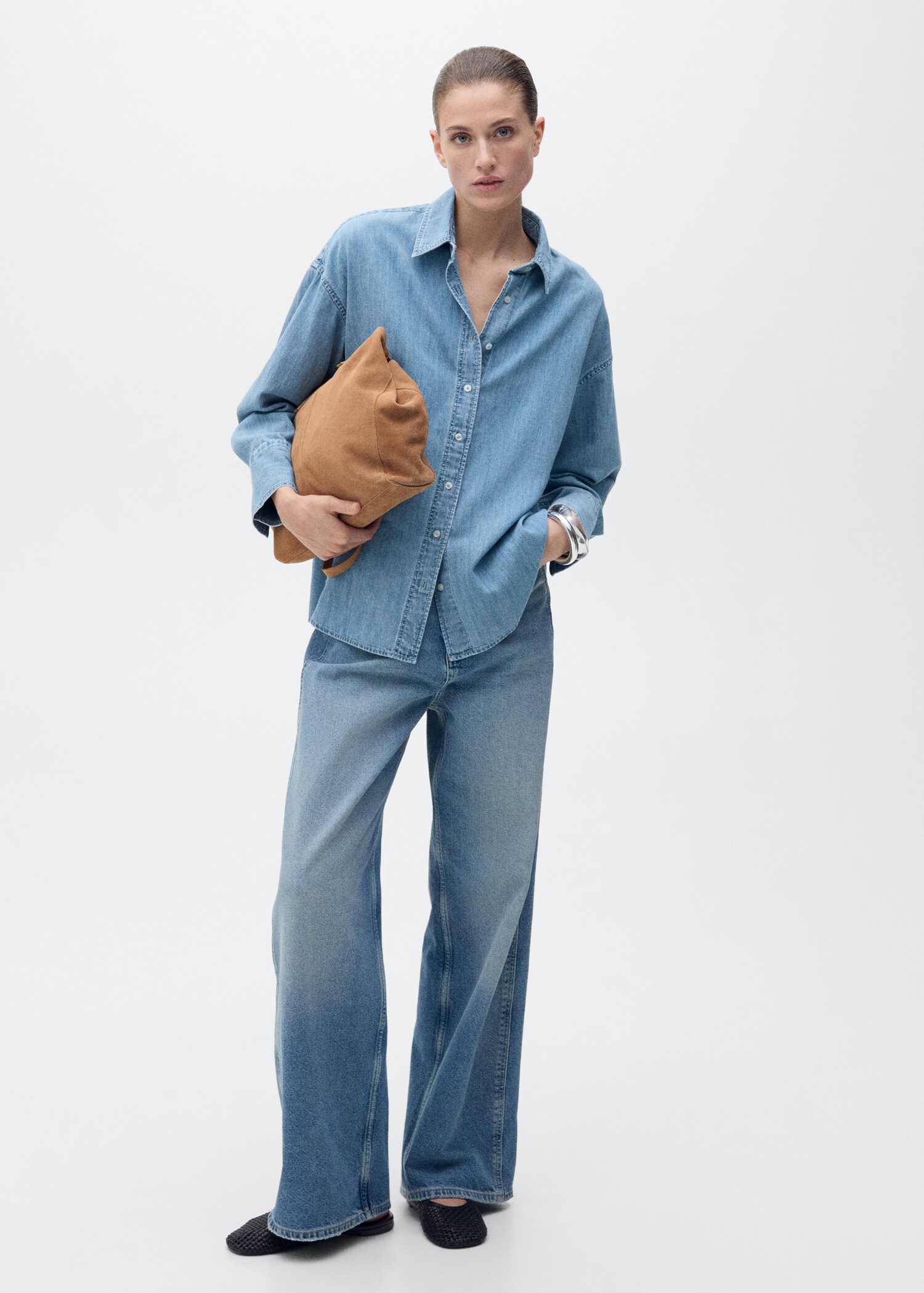 Oversized denim shirt - General plane