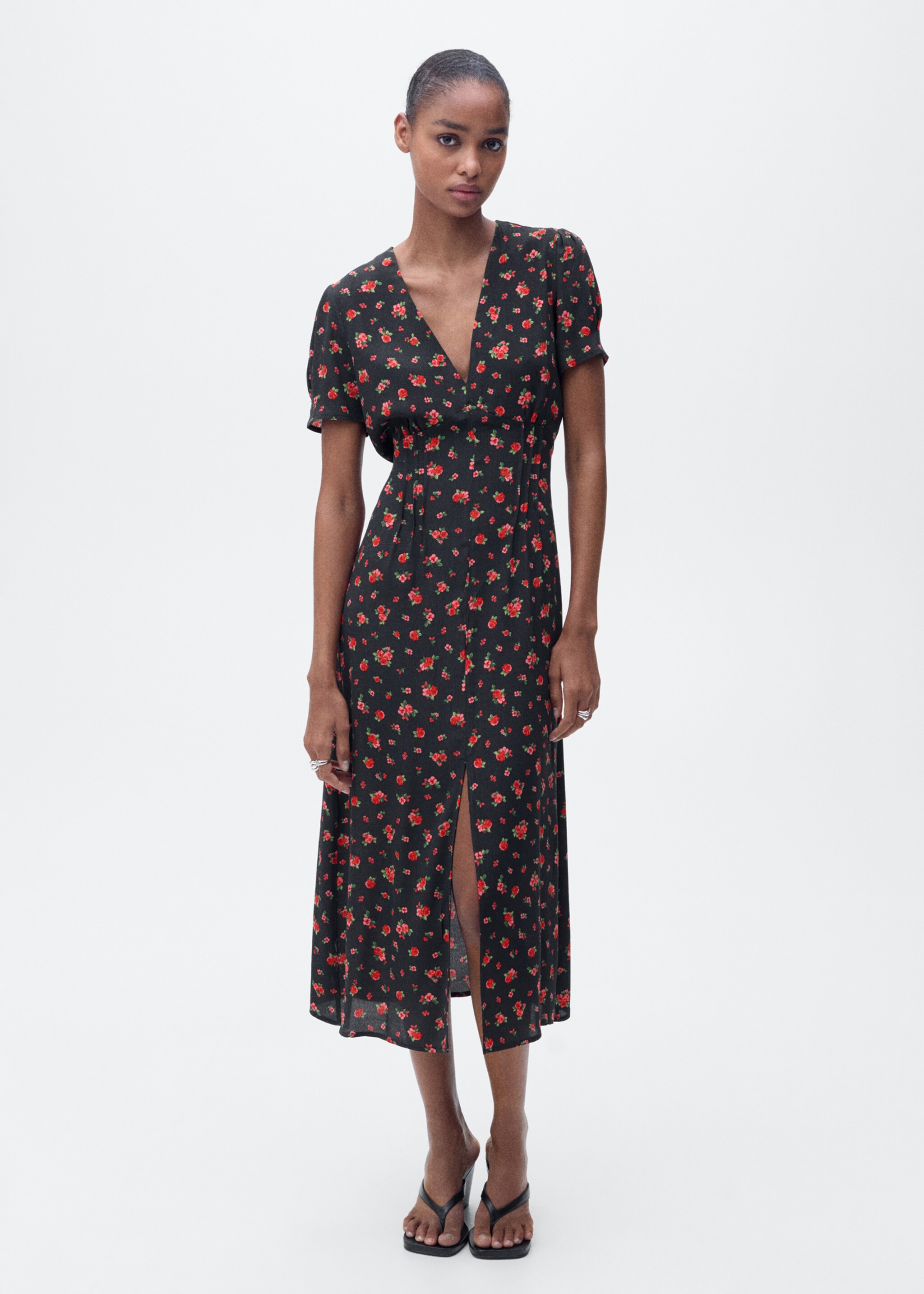 Midi floral dress - General plane