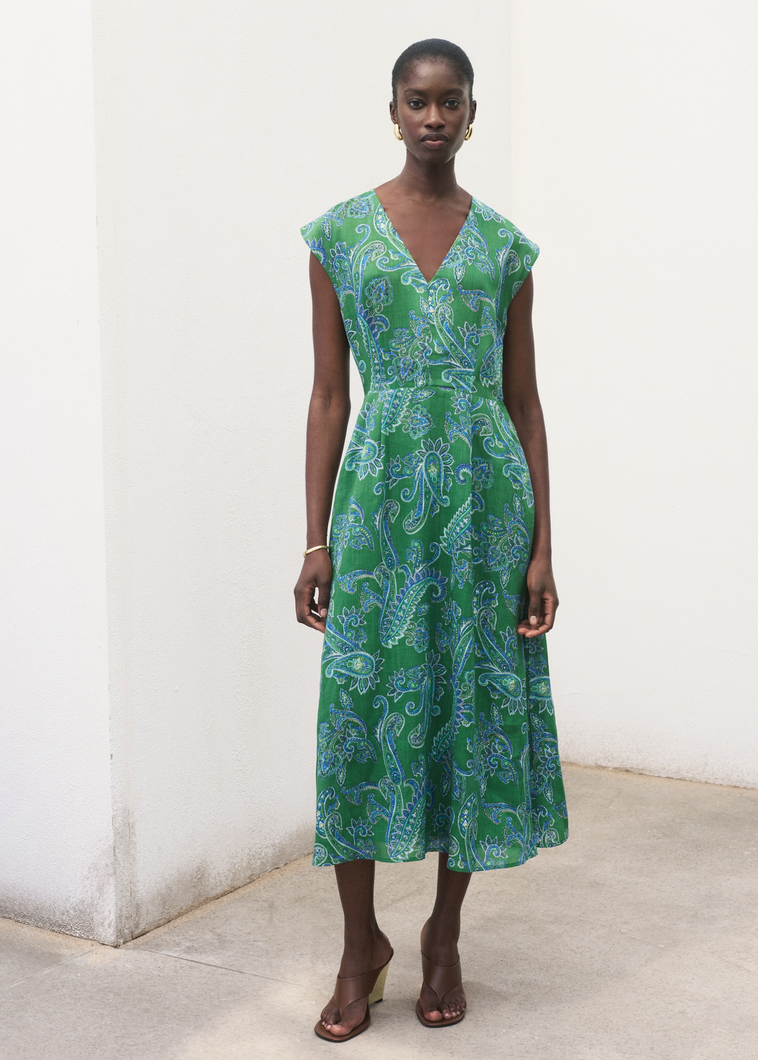 Kleid aus Ramie mit Paisleymuster - Allgemeine Ansicht